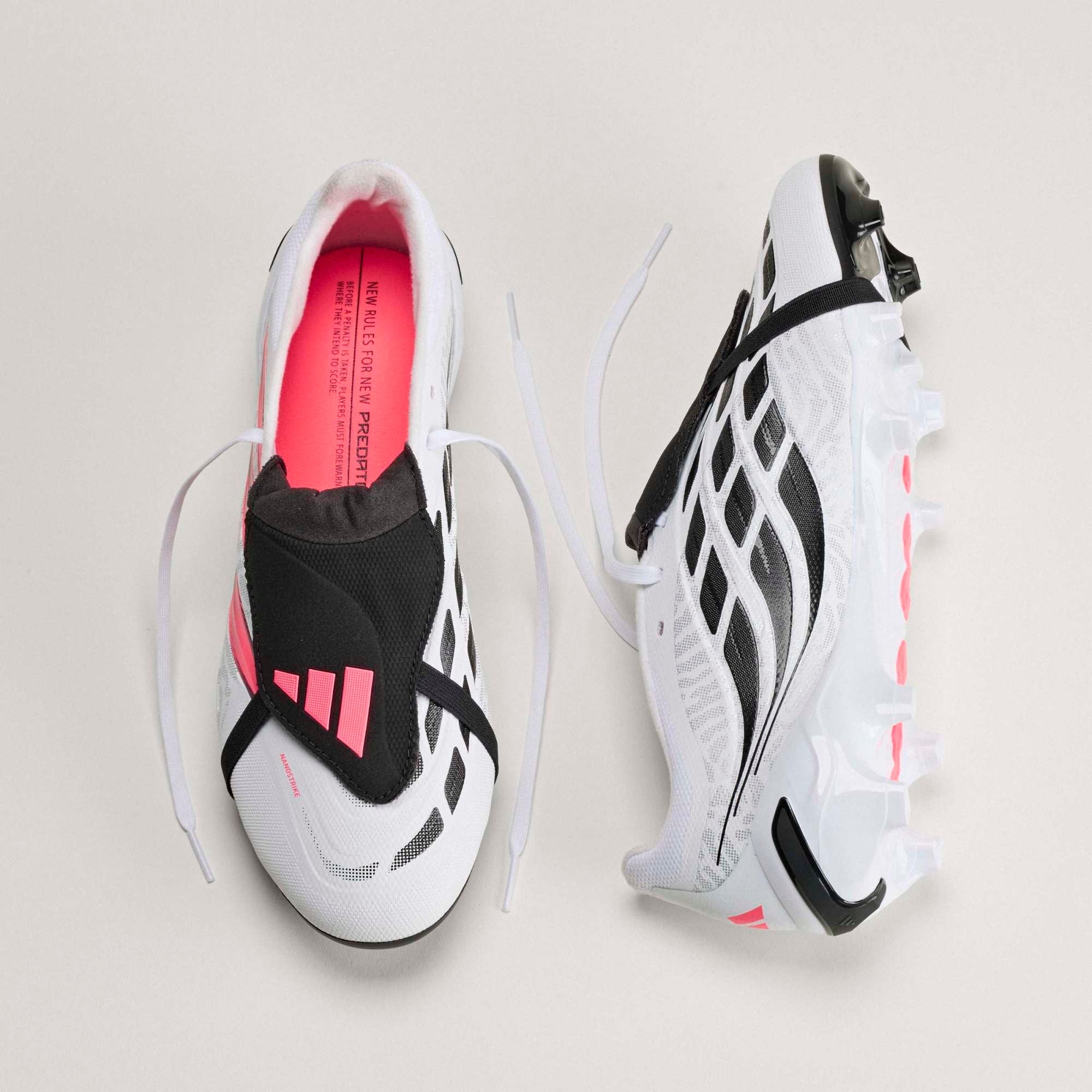 adidas Predator League Fold-Over Tongue Firm-Ground Low-Top Soccer Cleats - Cloud White / Solar Turbo / Core Black