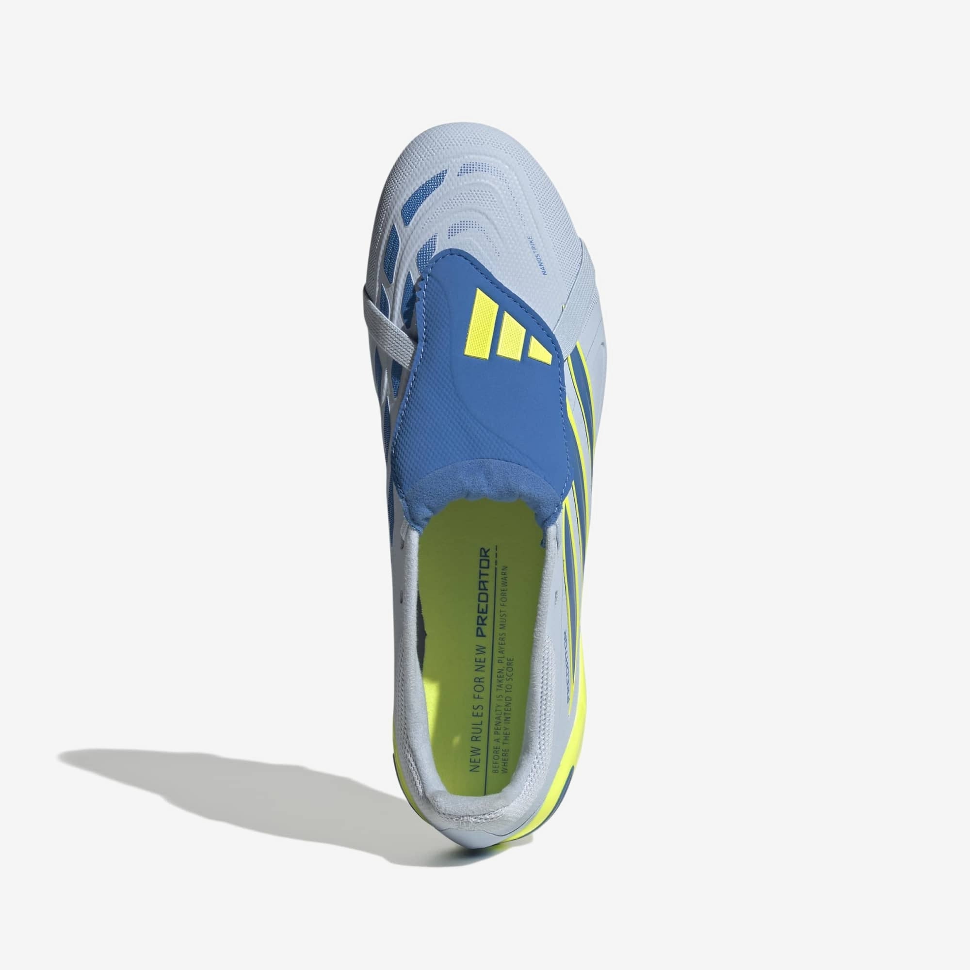 adidas Predator League Fold-Over Tongue Firm-Ground Low-Top Soccer Cleats - Crystal Sky / Ray Blue / Team Solar Yellow 2
