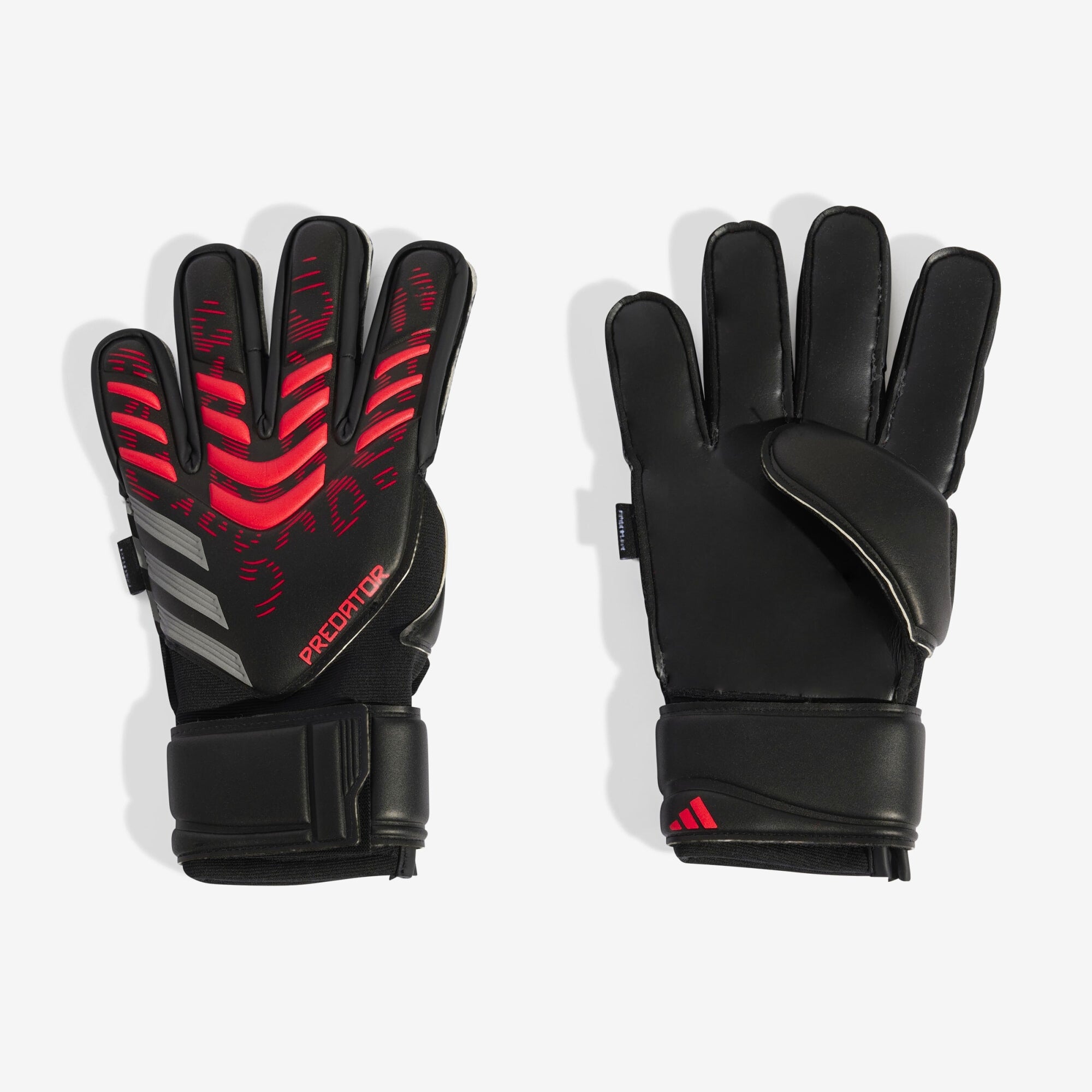 adidas Predator Match Fingersave Goalkeeper Gloves - Black / Black / Lucid Red
