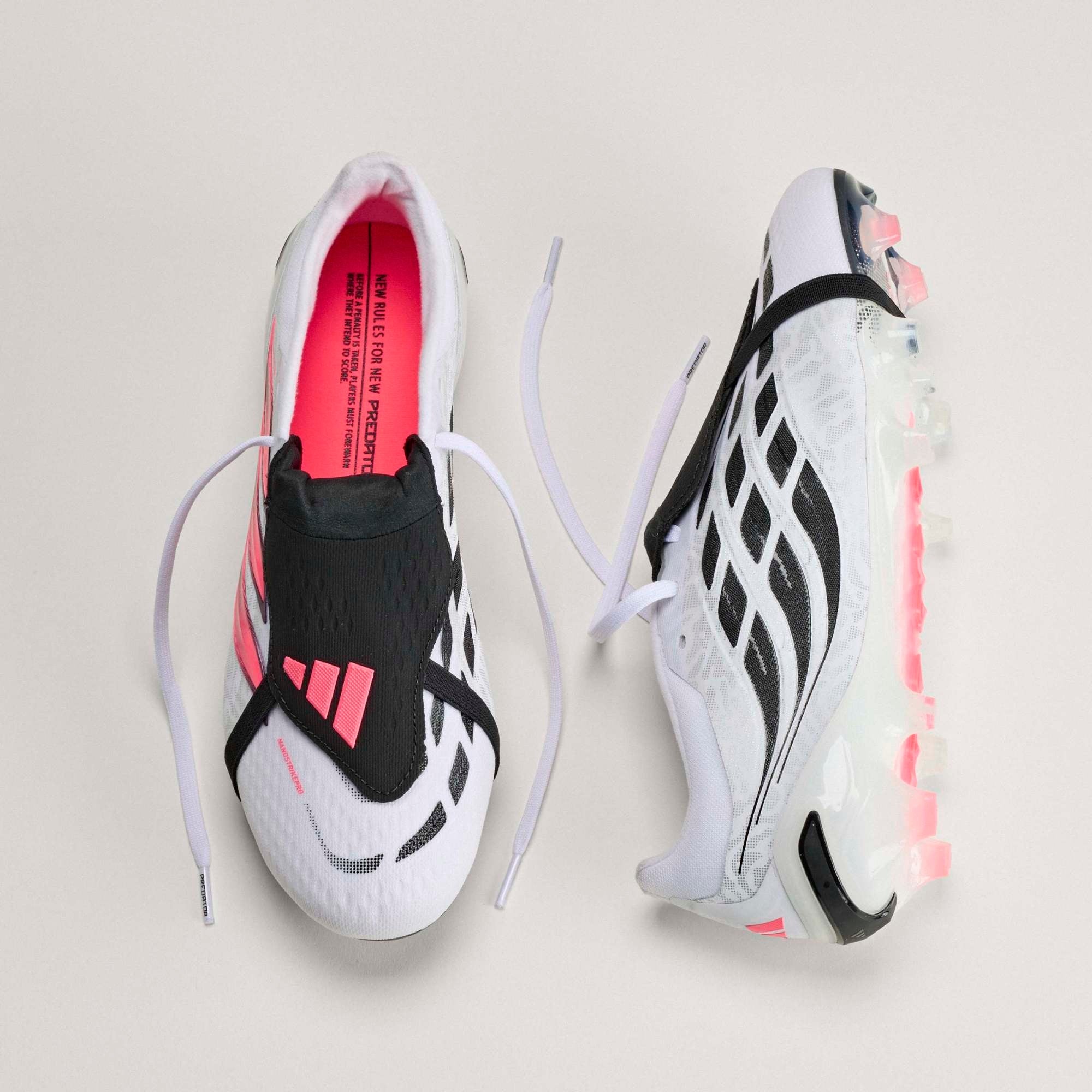 adidas Predator Pro Fold-Over Tongue Firm-Ground Low-Top Soccer Cleats - Cloud White / Solar Turbo / Core Black