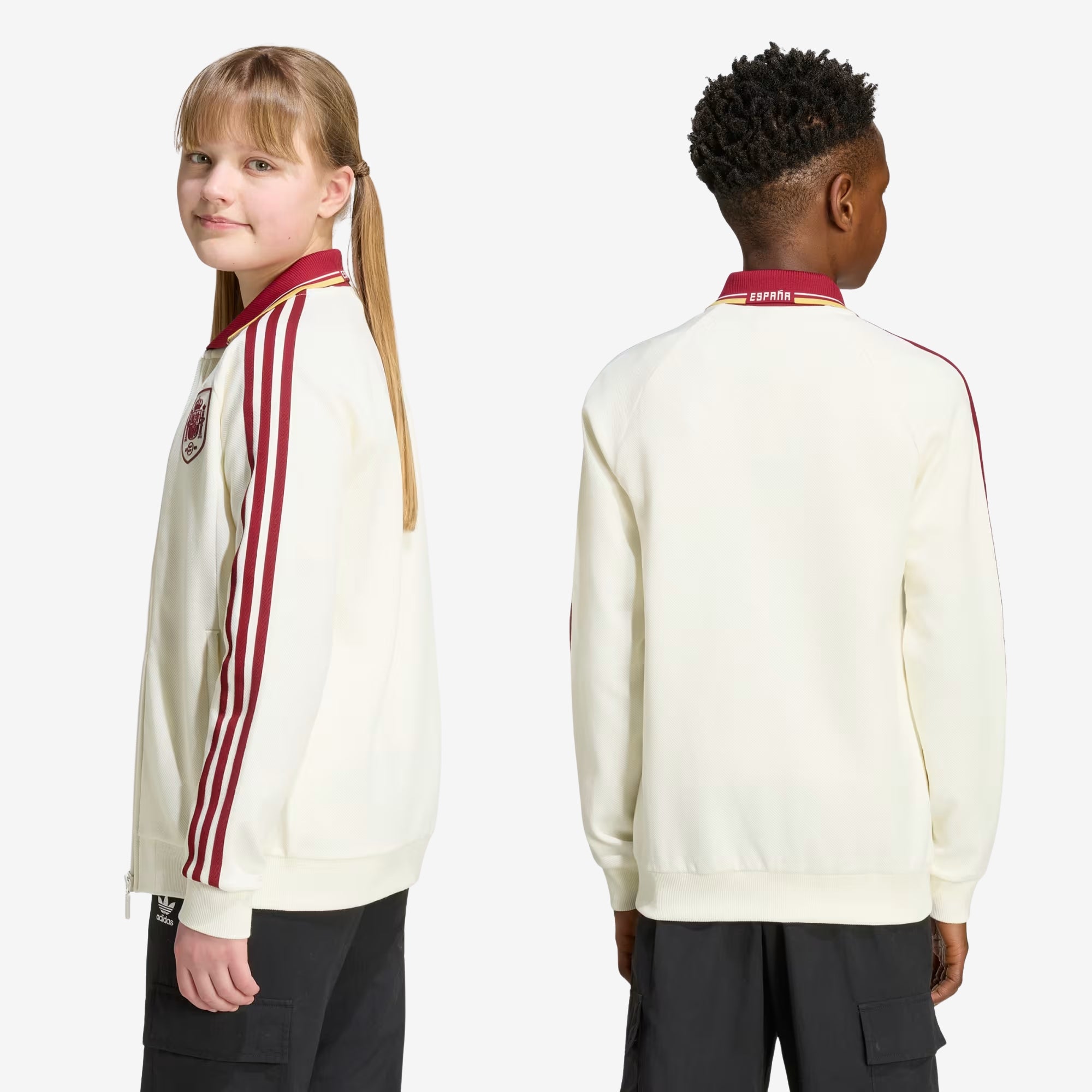 adidas Spain Away Anthem Big Kids' Full-Zip Soccer Jacket - Off White