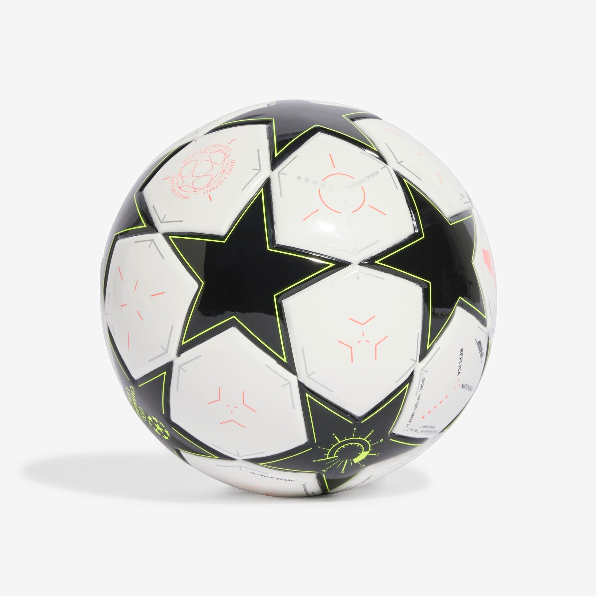 adidas UCL 24/25 League Phase Mini Soccer Ball - White / Black / Platinum Metallic / Team Solar Yellow