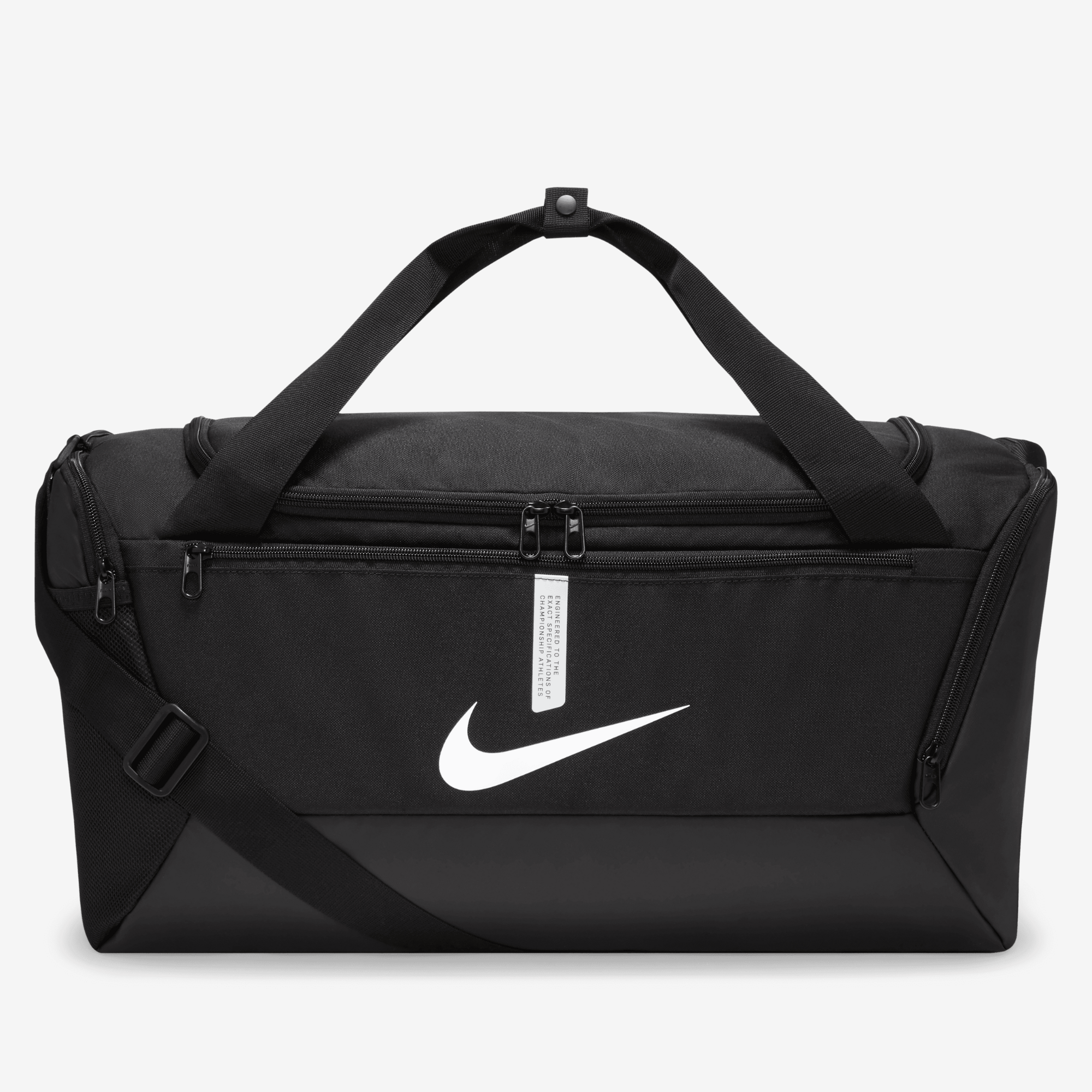 Nike Academy Team Soccer Duffel Bag (Small, 41L) - Black/Black/White