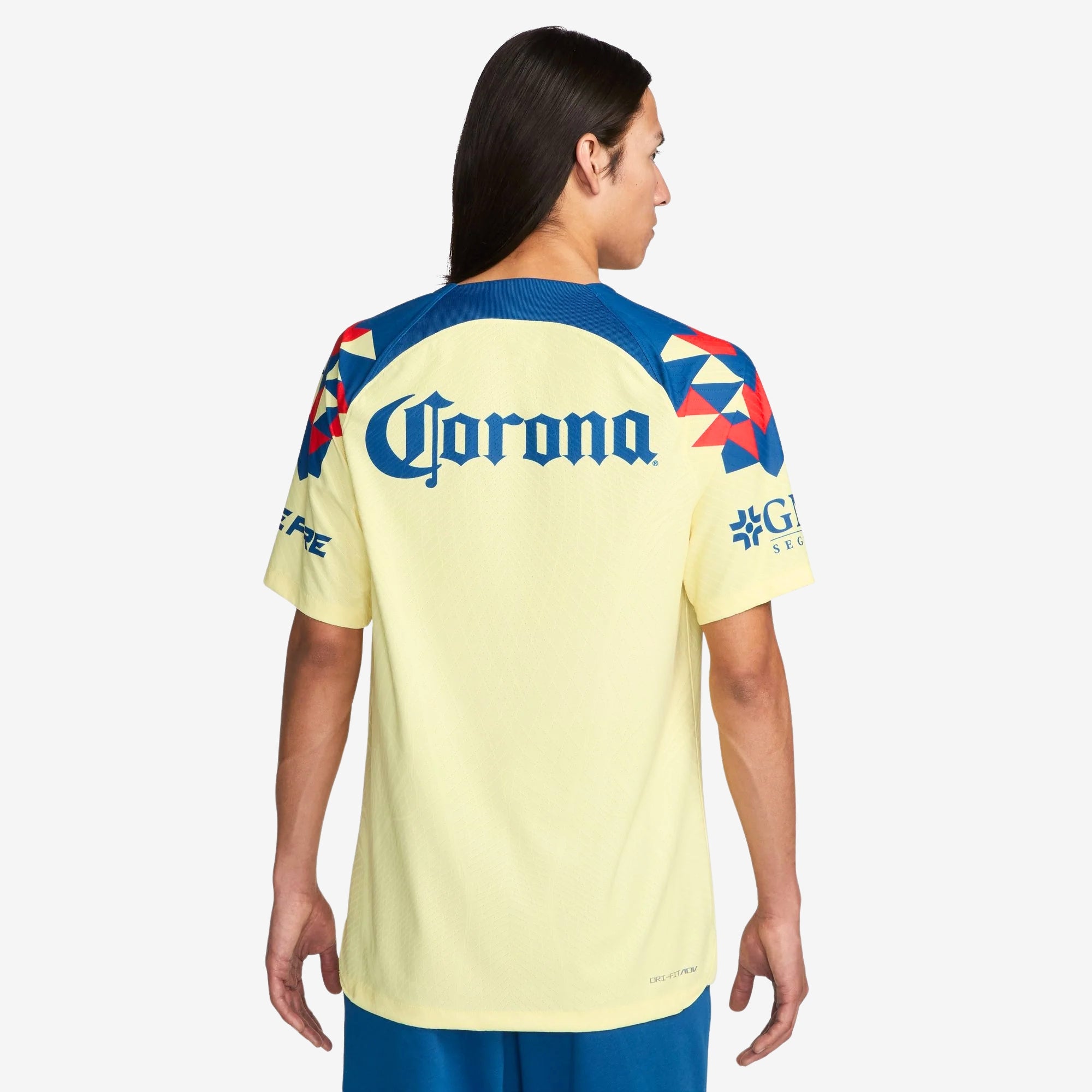 Nike Club América 2023/24 Match Home Men's Dri-FIT ADV Soccer Authentic Jersey - Lemon Chiffon/Blue Jay/Blue Jay