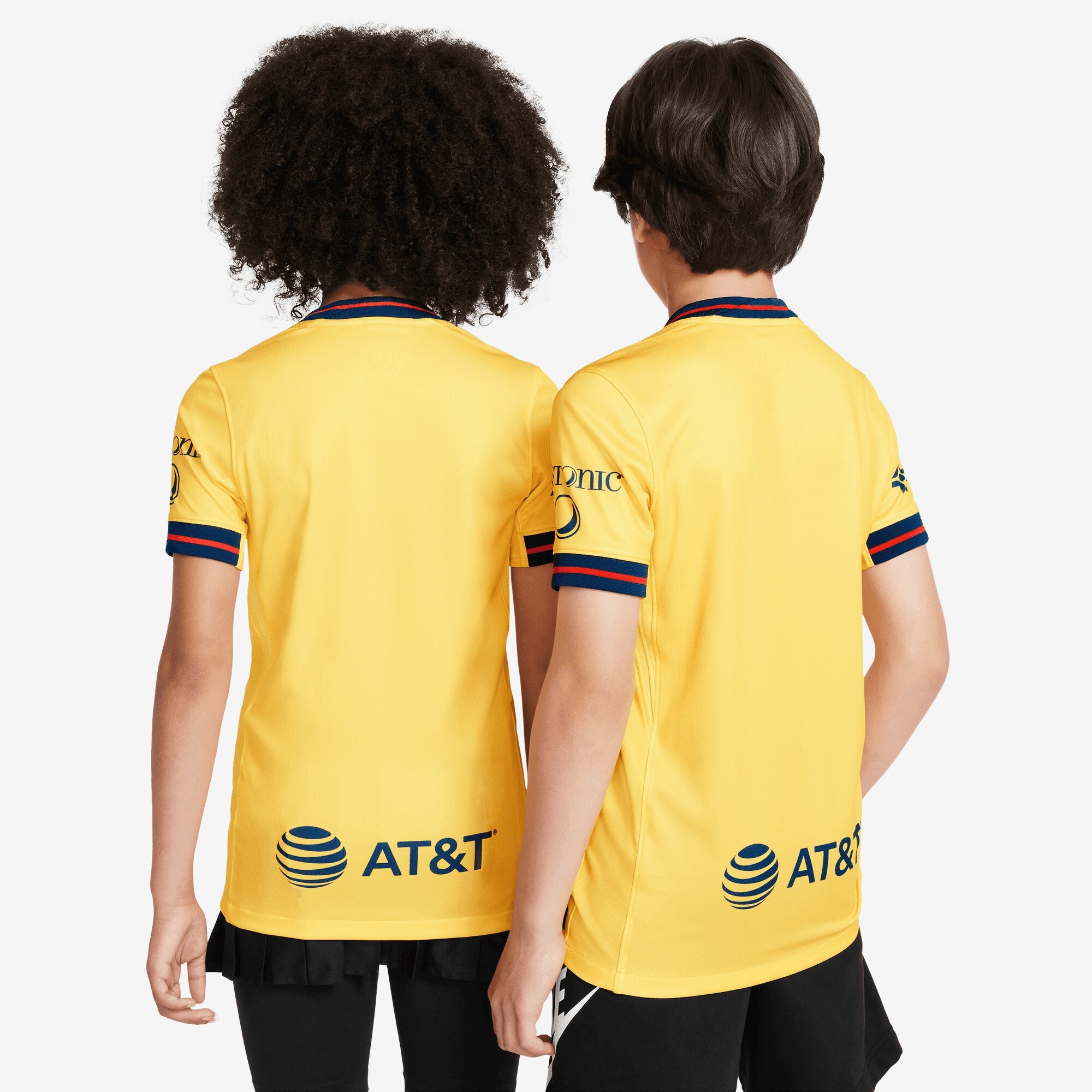 Nike Club América 2024/25 Stadium Home Big Kids' Dri-FIT Soccer Replica Jersey - Tour Yellow/Valerian Blue