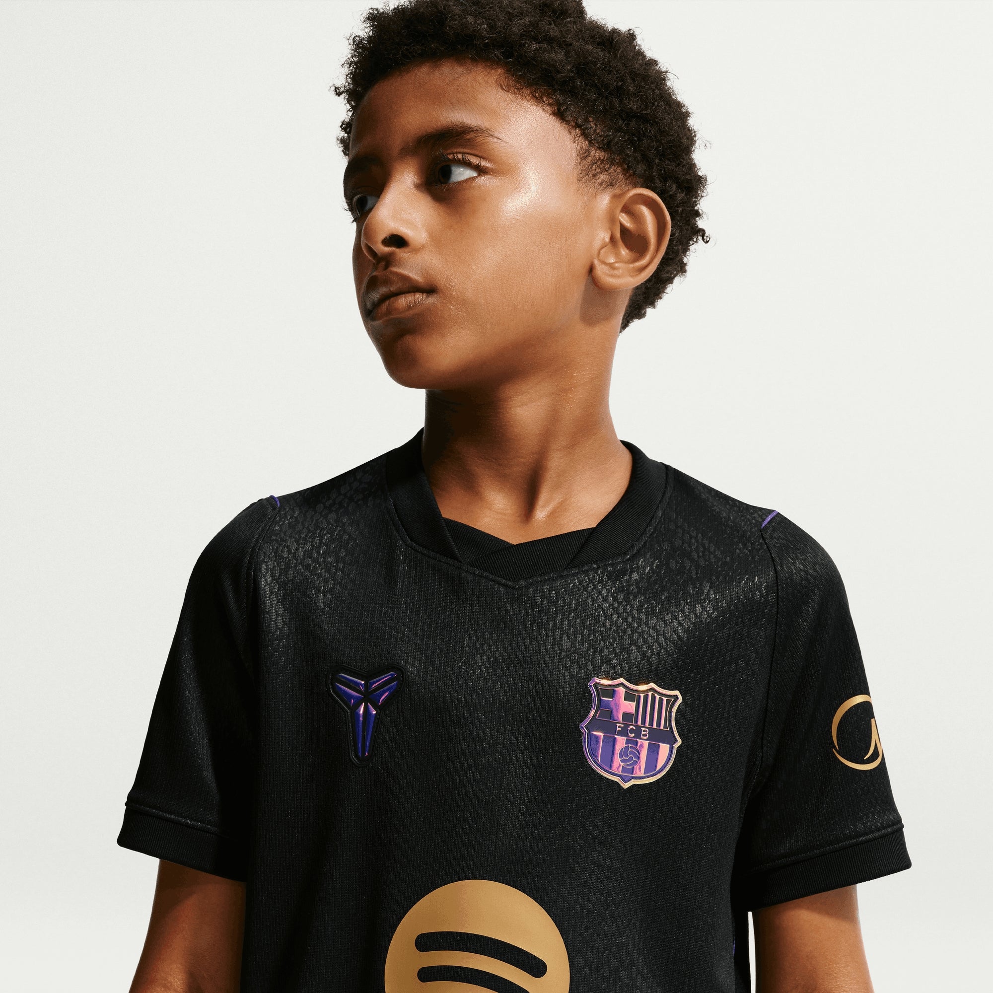 Nike FC Barcelona 2026/27 Stadium Away Big Kids' Kobe Dri-FIT Soccer Replica Jersey - Field Purple/Field Purple/Metallic Gold