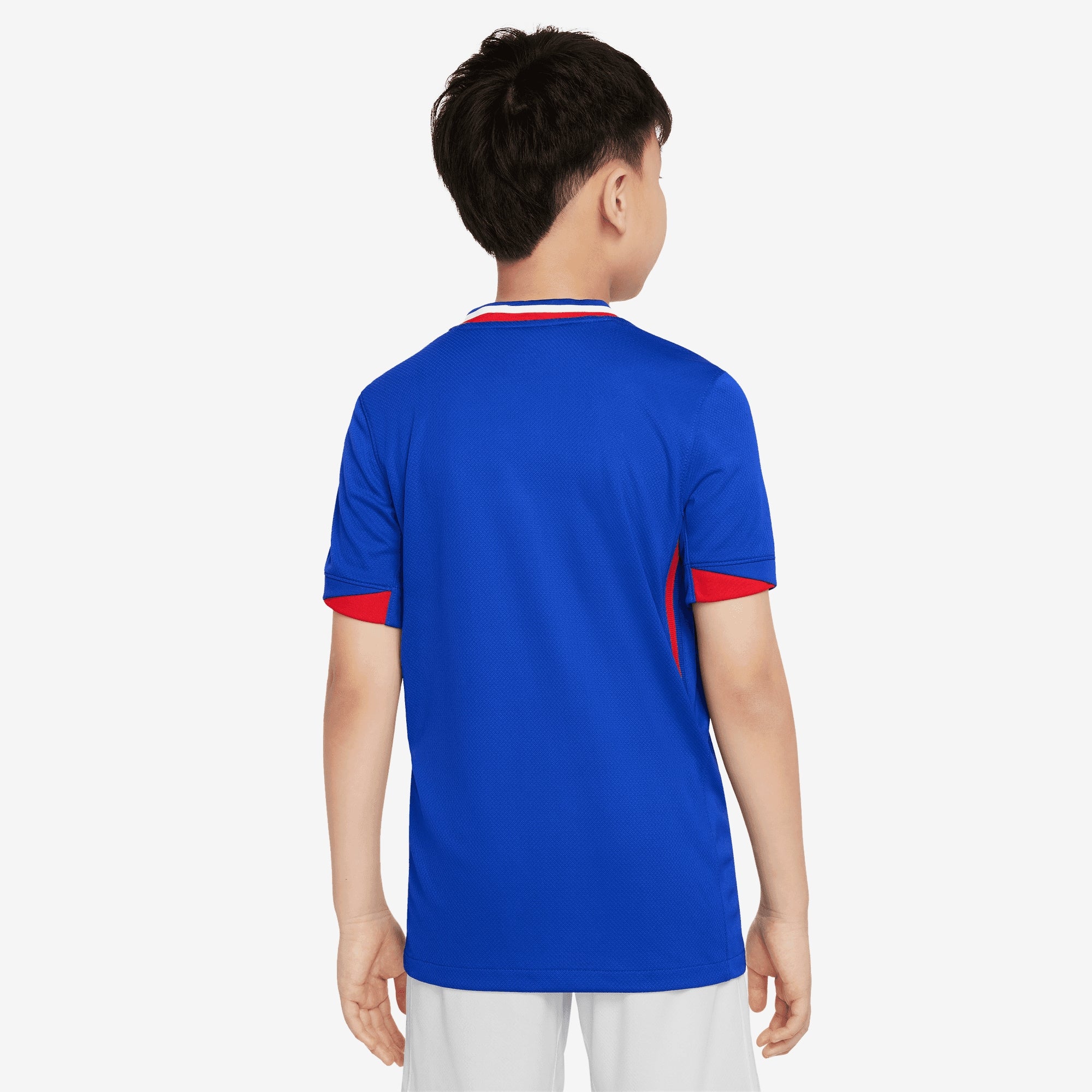 Nike FFF 2024 Stadium Home Big Kids' Dri-FIT Soccer Replica Jersey - Bright Blue/University Red/White