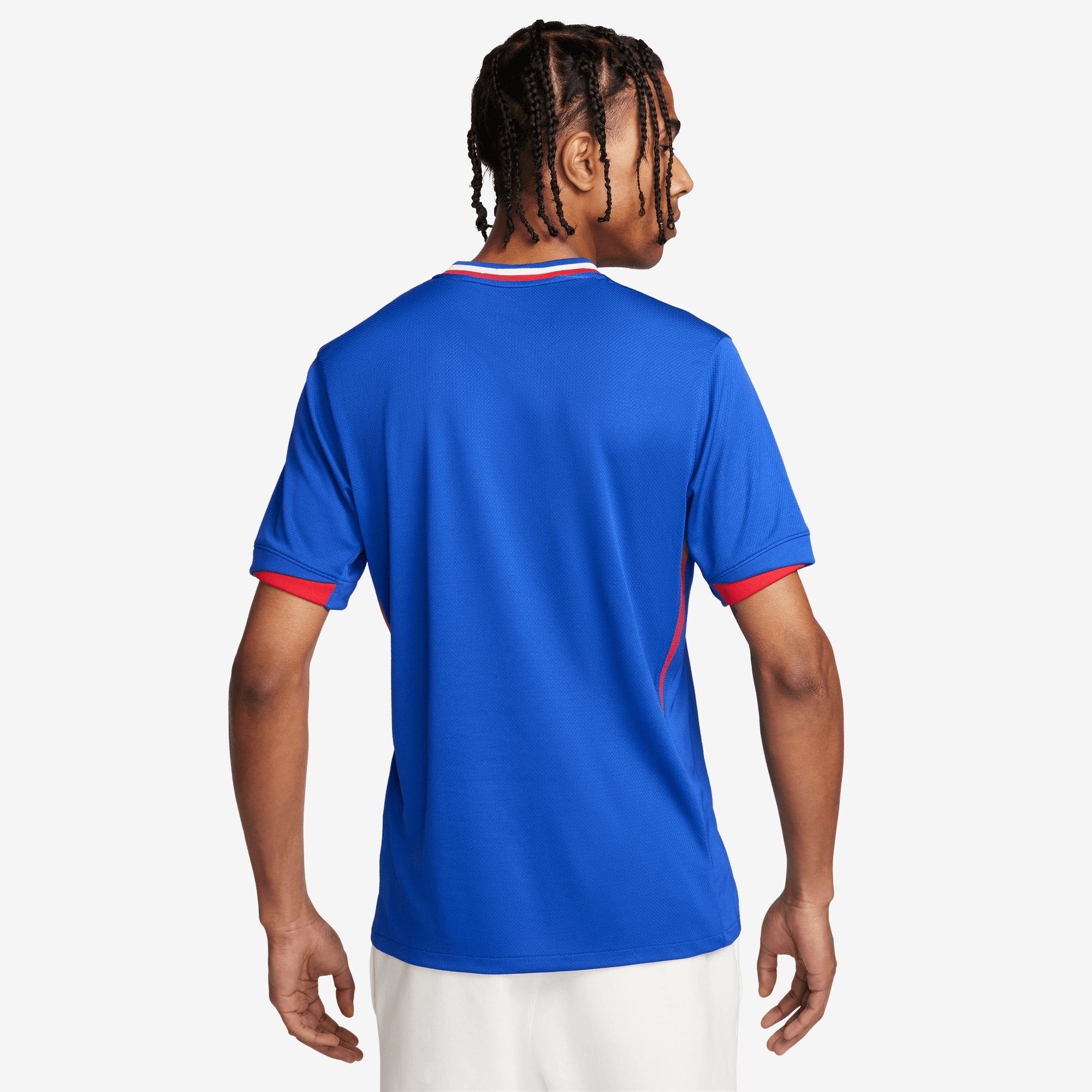 Nike FFF (Men's Team) 2024/25 Stadium Home Men's Dri-FIT Soccer Replica Jersey - Bright Blue/University Red/White