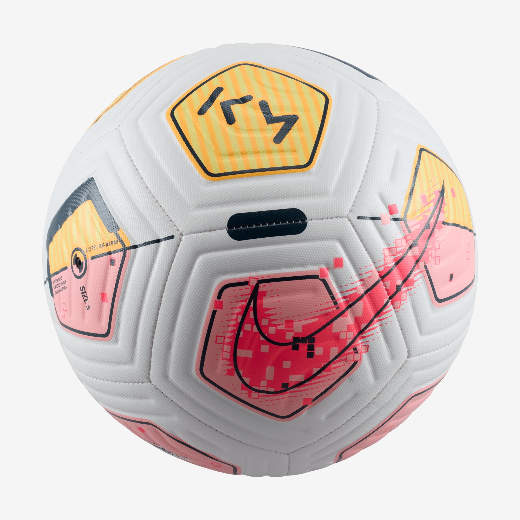 Nike Kylian Mbappé Academy Soccer Ball - White/Lt Laser Orange/Hyper Pink