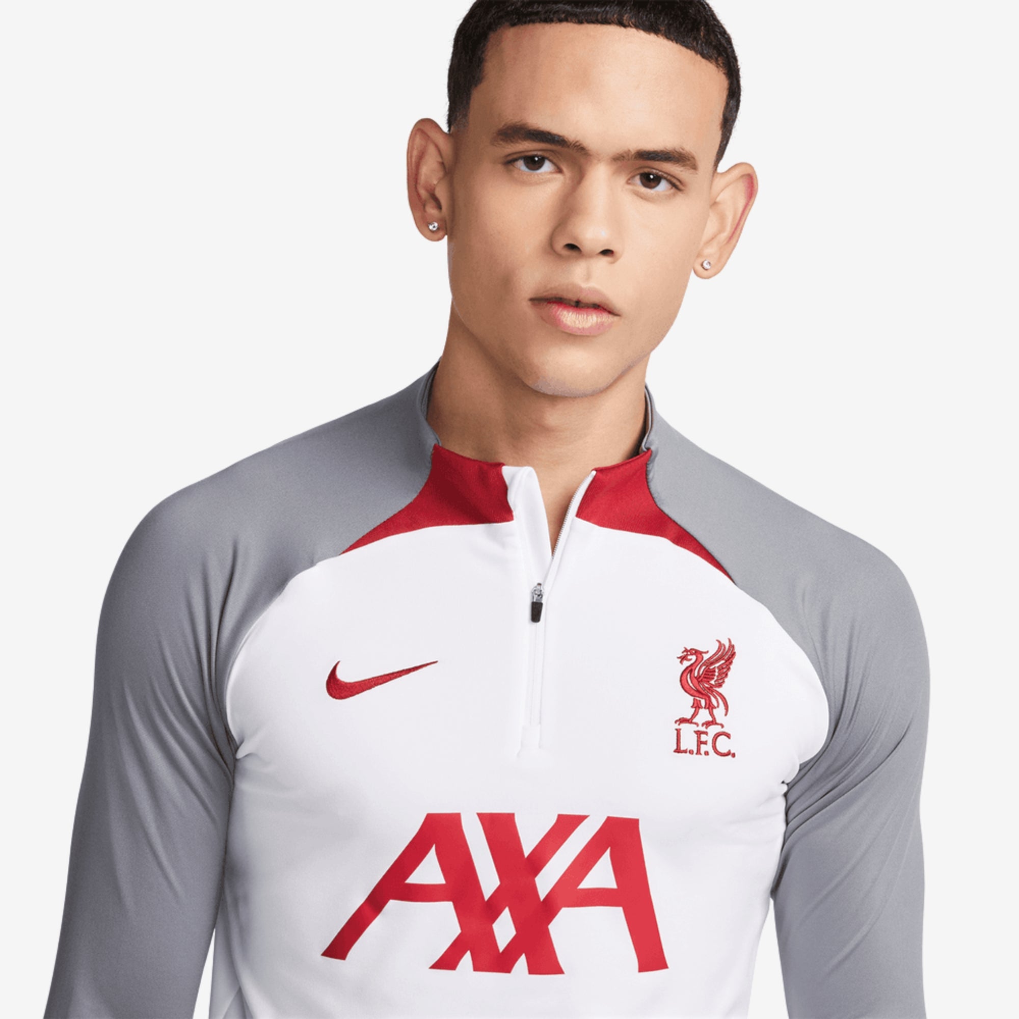 Nike Liverpool FC Strike Men's Dri-FIT Soccer Drill Top - White/Smoke Grey/Tough Red