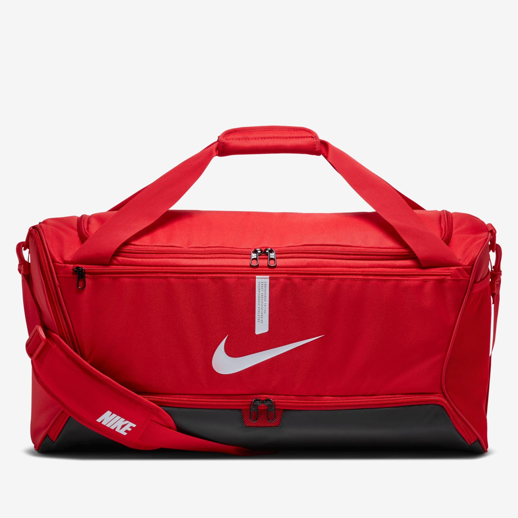 Nike Academy Team Soccer Duffel Bag (Medium, 60L) - University Red/Black/White