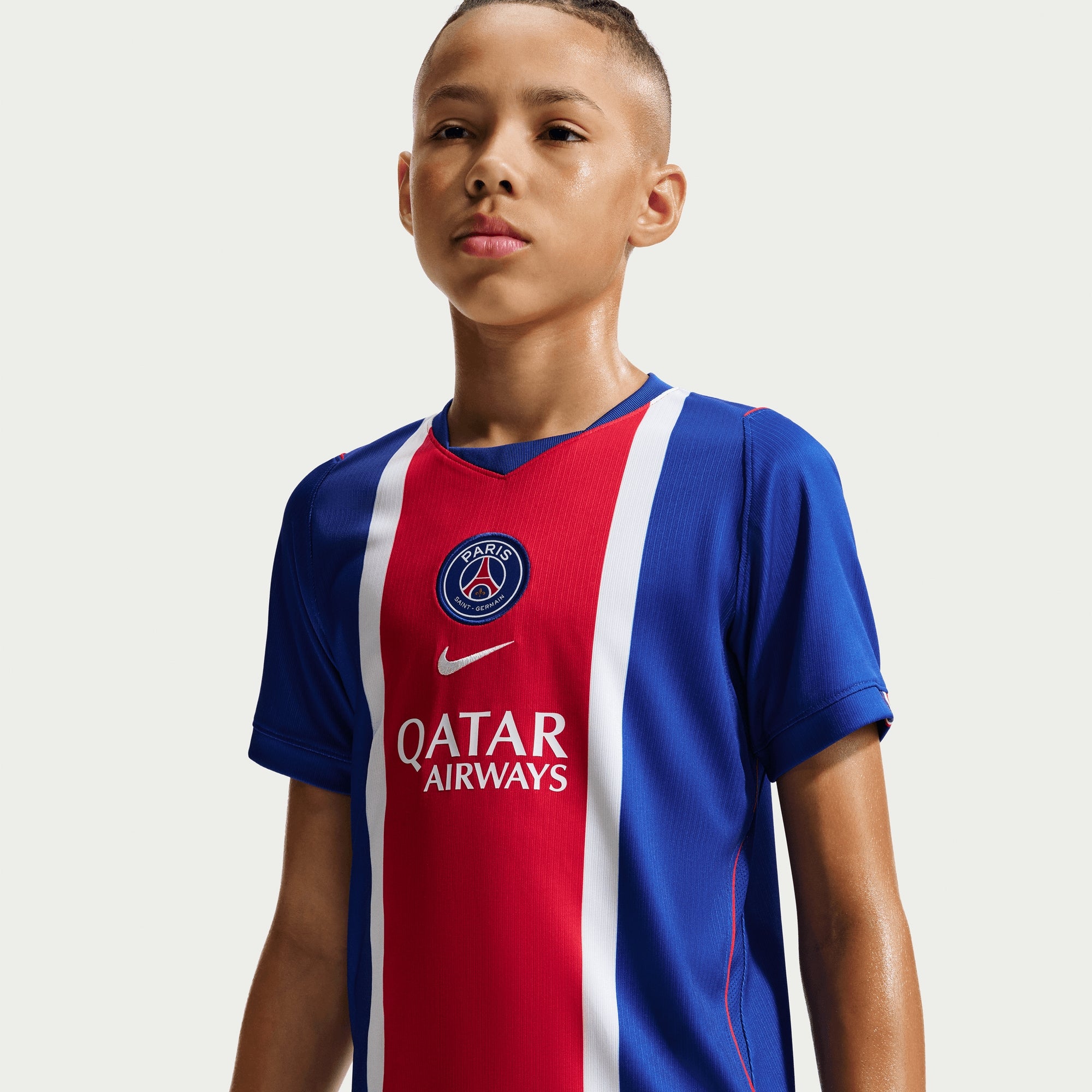 Nike Paris Saint-Germain 2026/27 Stadium Home Big Kids' Dri-FIT Soccer Repica Jersey - Old Royal/White/University Red/White
