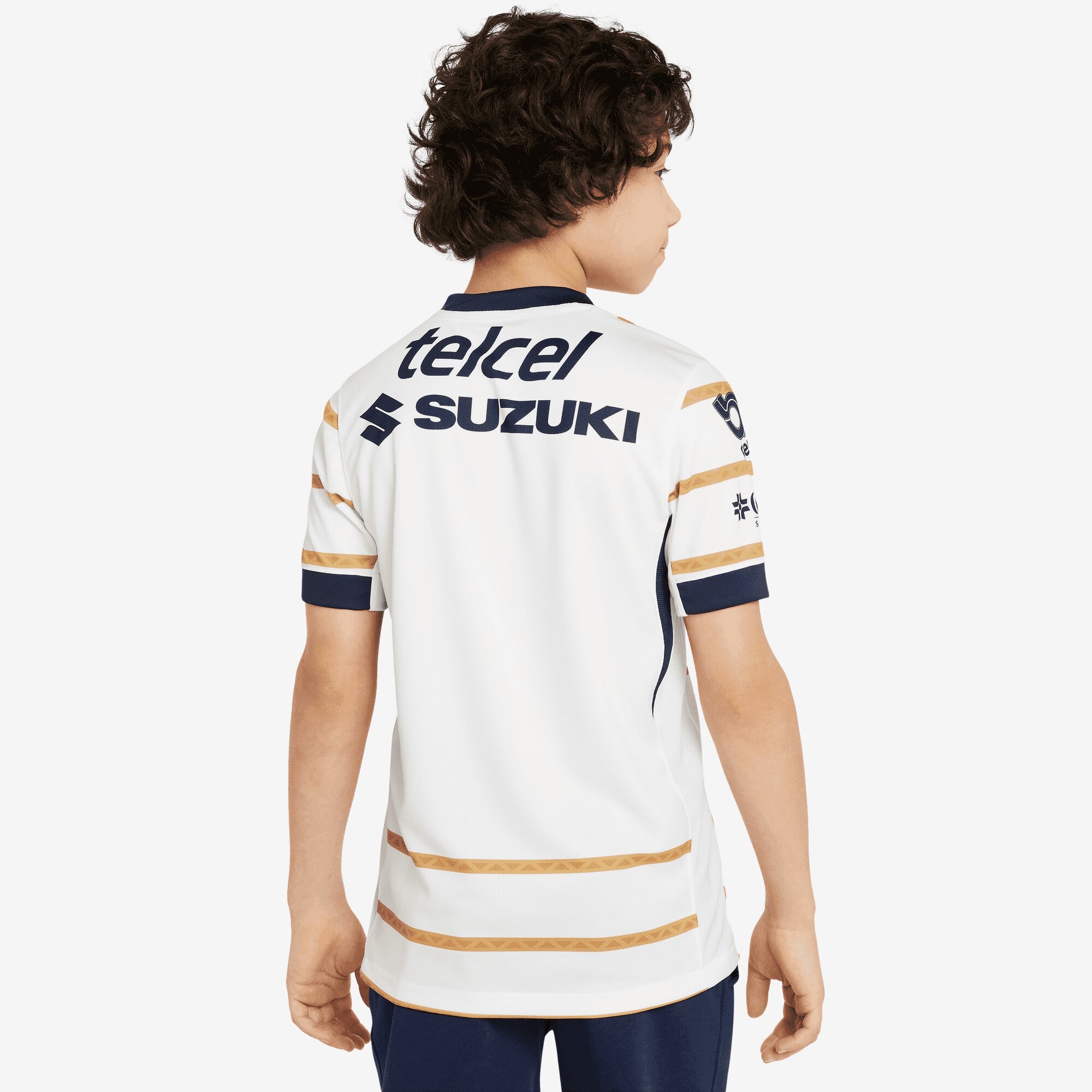 Nike Pumas UNAM 2024/25 Stadium Home Big Kids' Dri-FIT Soccer Replica Jersey - White/Obsidian/Obsidian