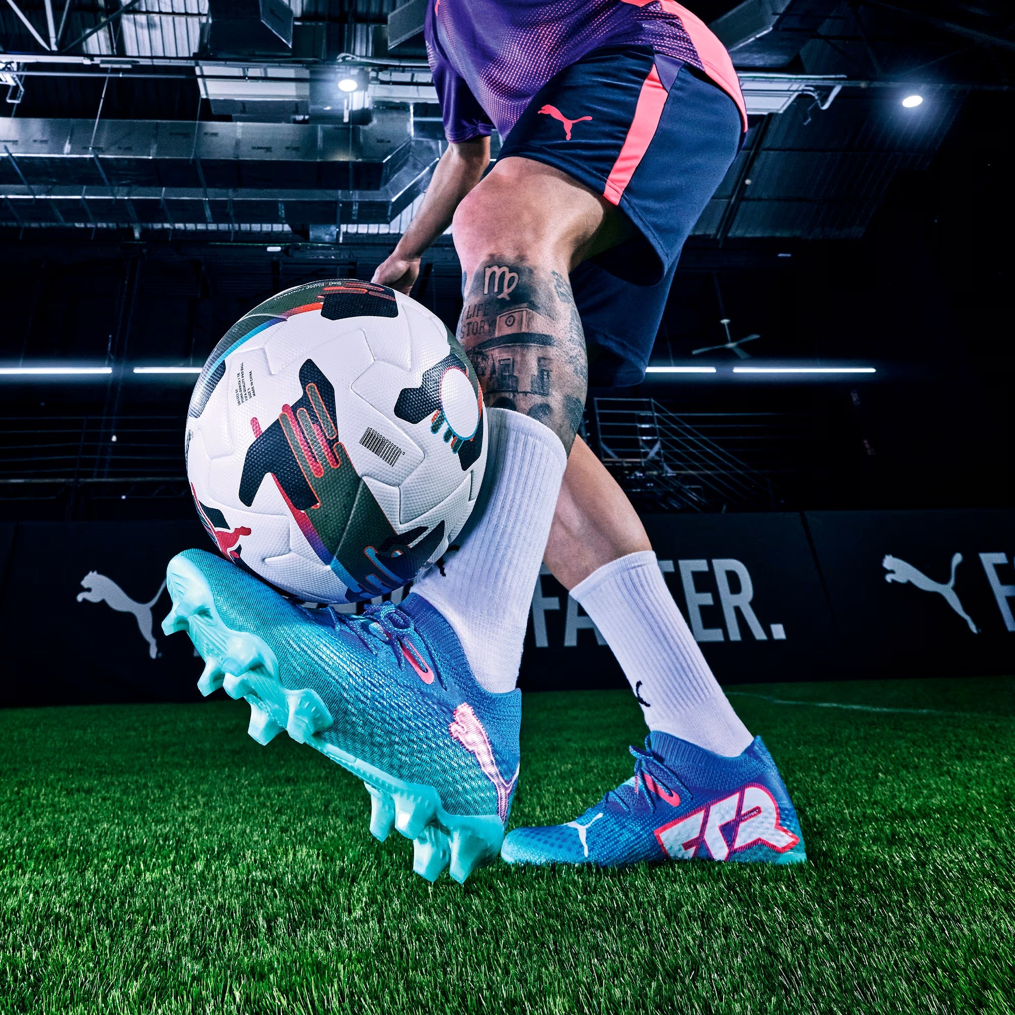 PUMA FUTURE 7 ULTIMATE Firm/Artificial-Ground Low-Top Soccer Cleats - Bluemazing-PUMA White-Electric Peppermint