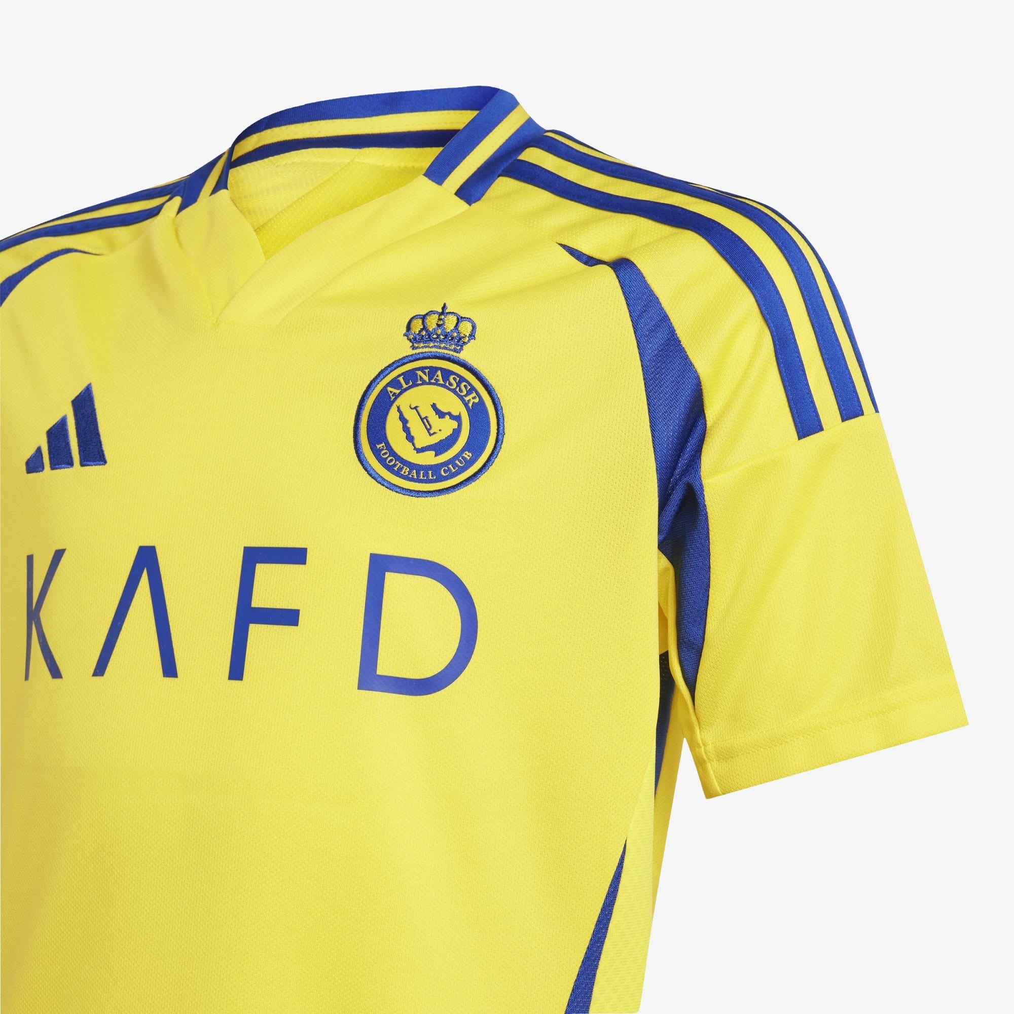 adidas Al Nassr FC 2024/25 Ronaldo Stadium Home Big Kids' AEROREADY Soccer Replica Jersey - Impact Yellow / Royal Blue