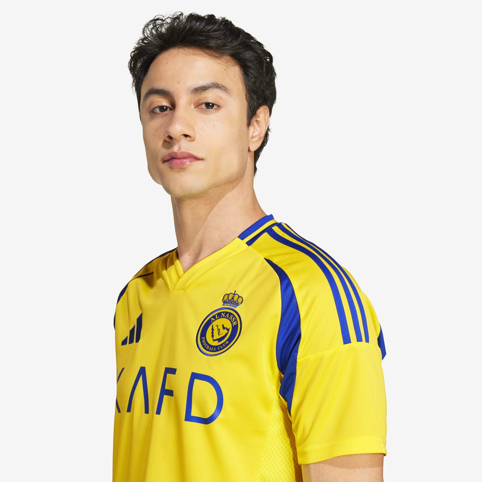 adidas Al Nassr FC 2024/25 Ronaldo Stadium Home Men's AEROREADY Soccer Replica Jersey - Impact Yellow / Royal Blue