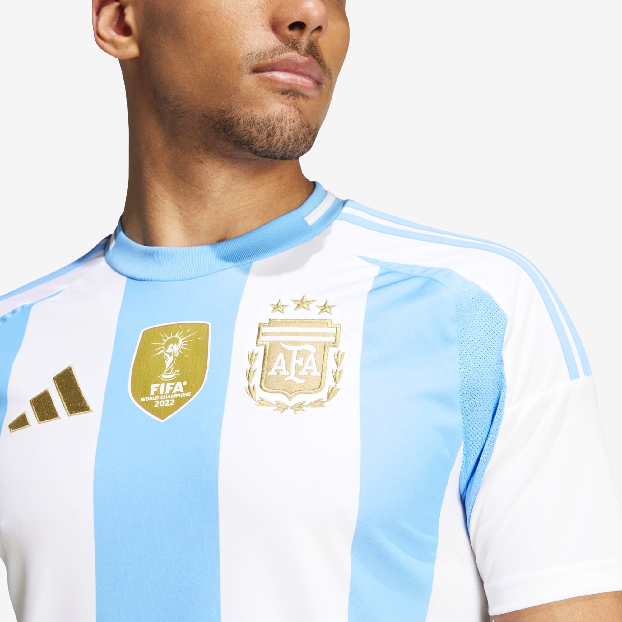 adidas Argentina 2024 Stadium Home Men's AEROREADY Soccer Replica Jersey - White / Blue Burst