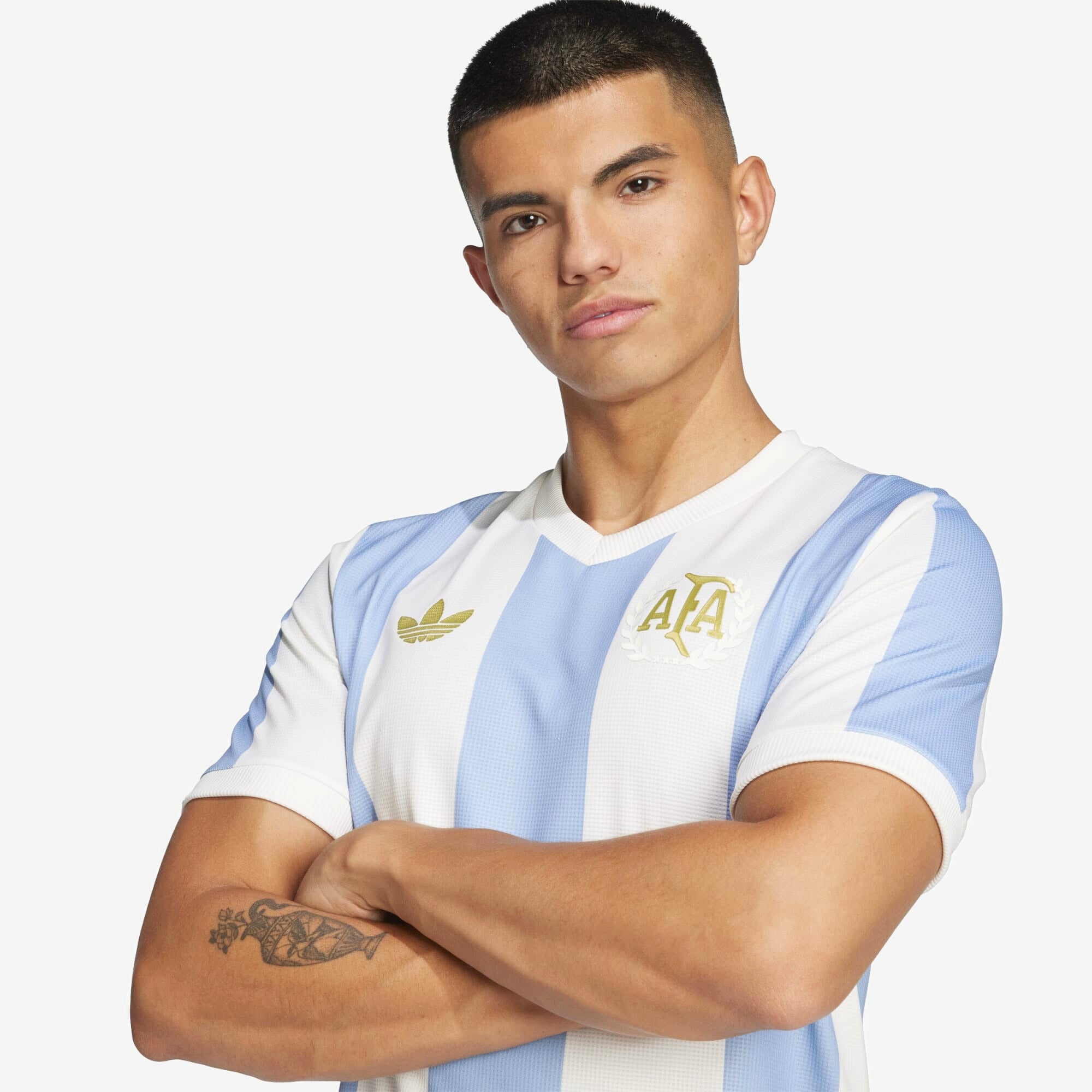 adidas Argentina Anniversary Men's AEROREADY Soccer Jersey - Ambient Sky / Cloud White