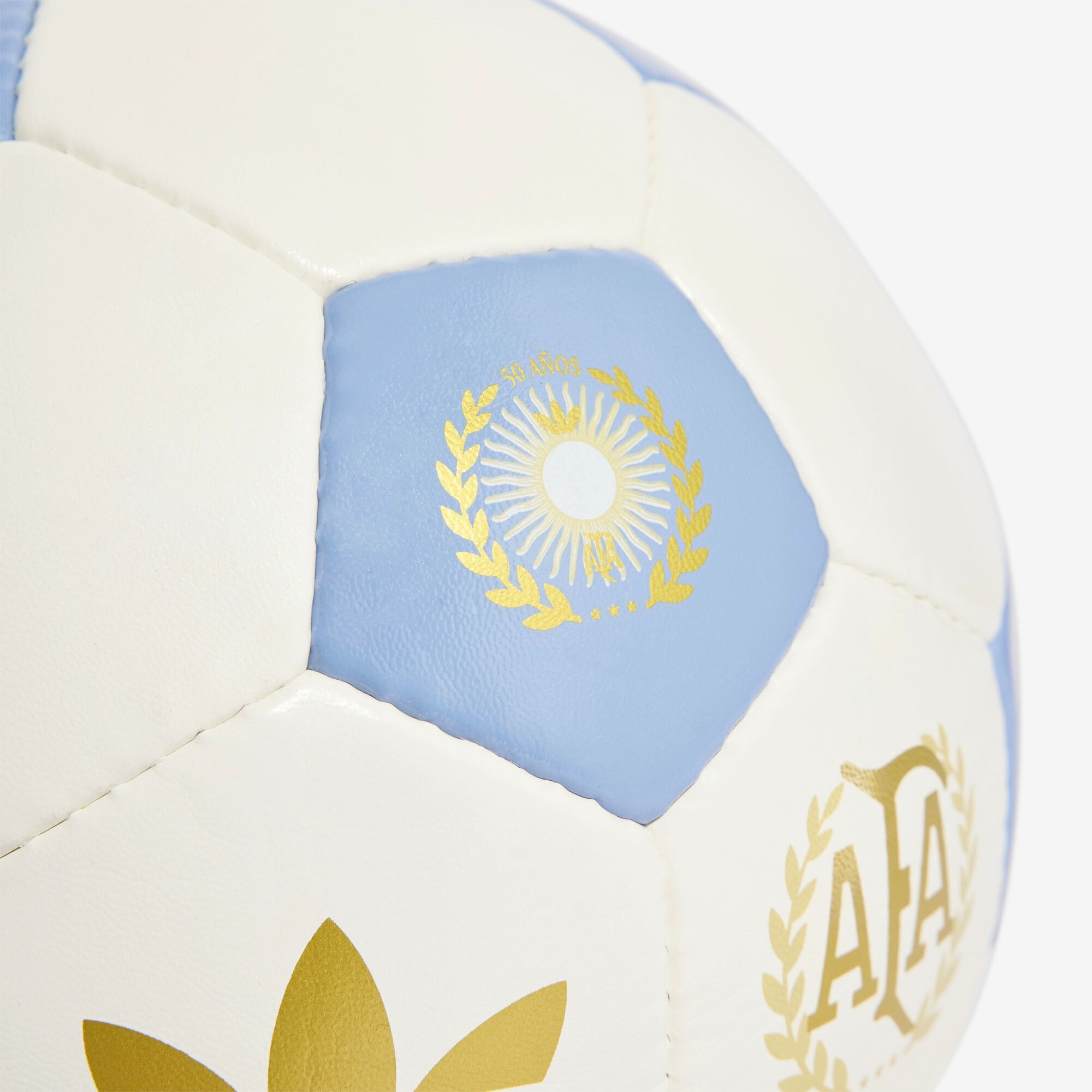 adidas Argentina Anniversary Soccer Ball - Cloud White / Ambient Sky / Gold Metallic / Sandy Beige