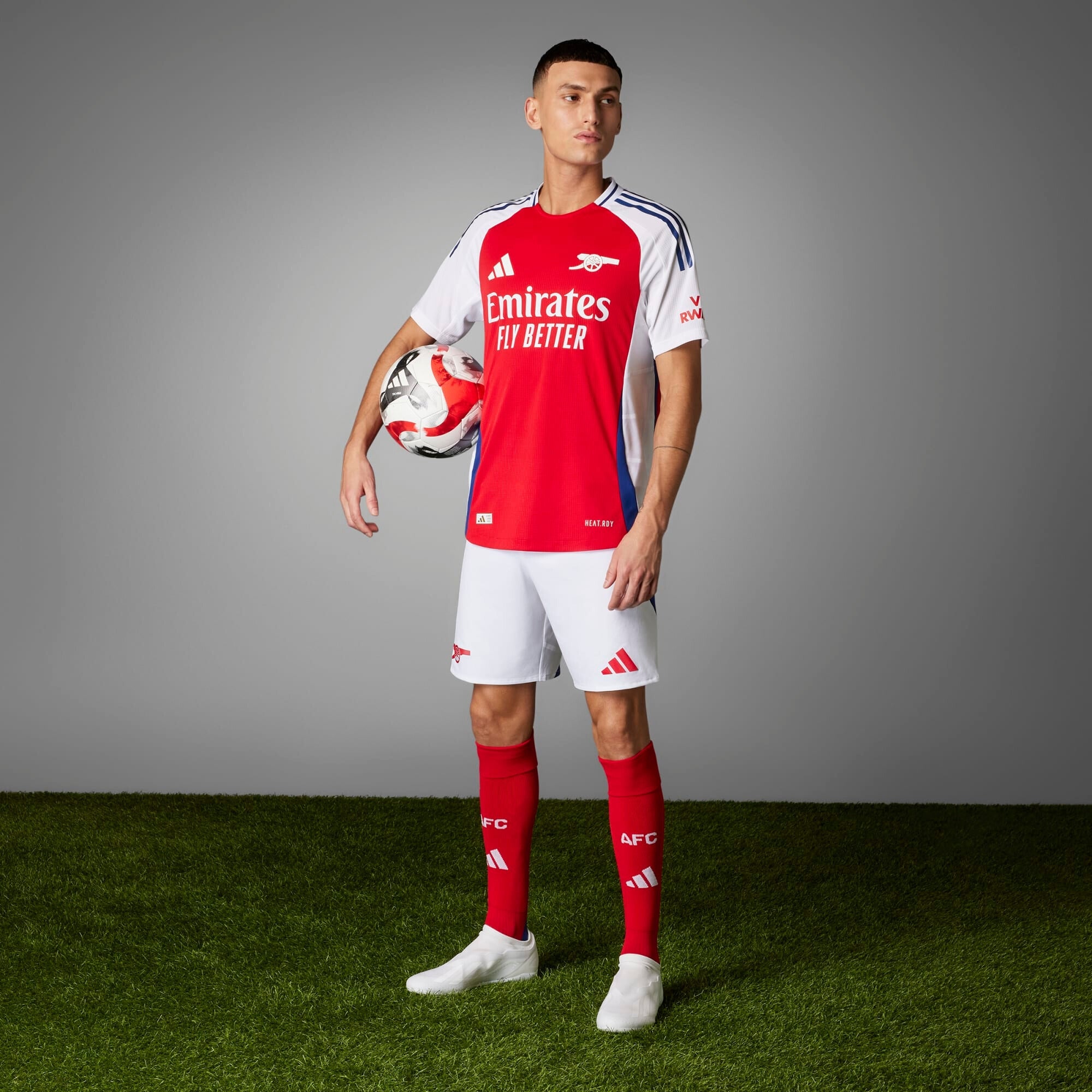 adidas Arsenal 2024/25 Match Home Men's HEAT.RDY Soccer Authentic Jersey - Better Scarlet / White