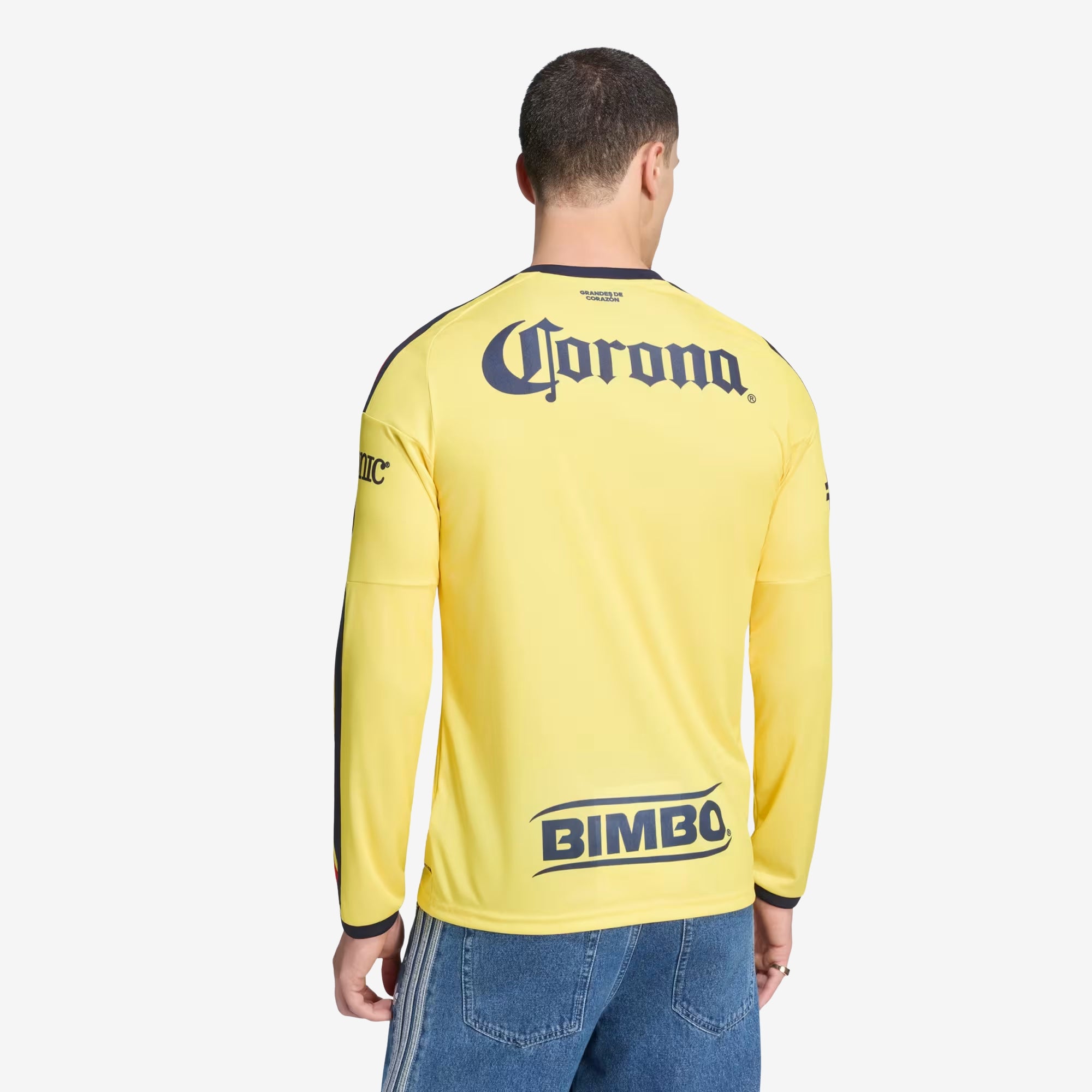 adidas Club America 2026/27 Stadium Home Men's Soccer Long-Sleeve Jersey - Impact Yellow / Legend Ink