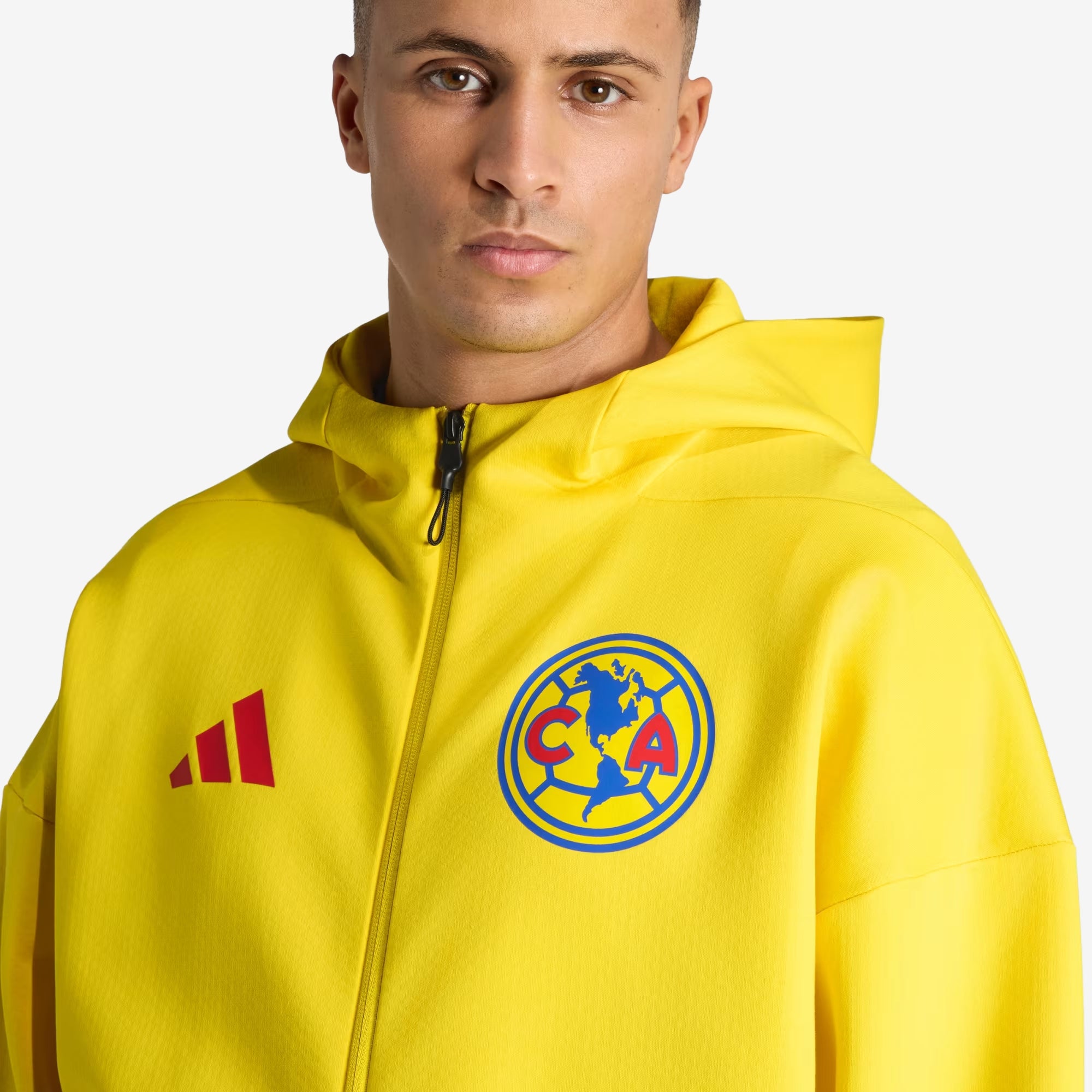 adidas Club America Z.N.E. Anthem Men's Soccer Full-Zip Hooded Jacket - Yellow