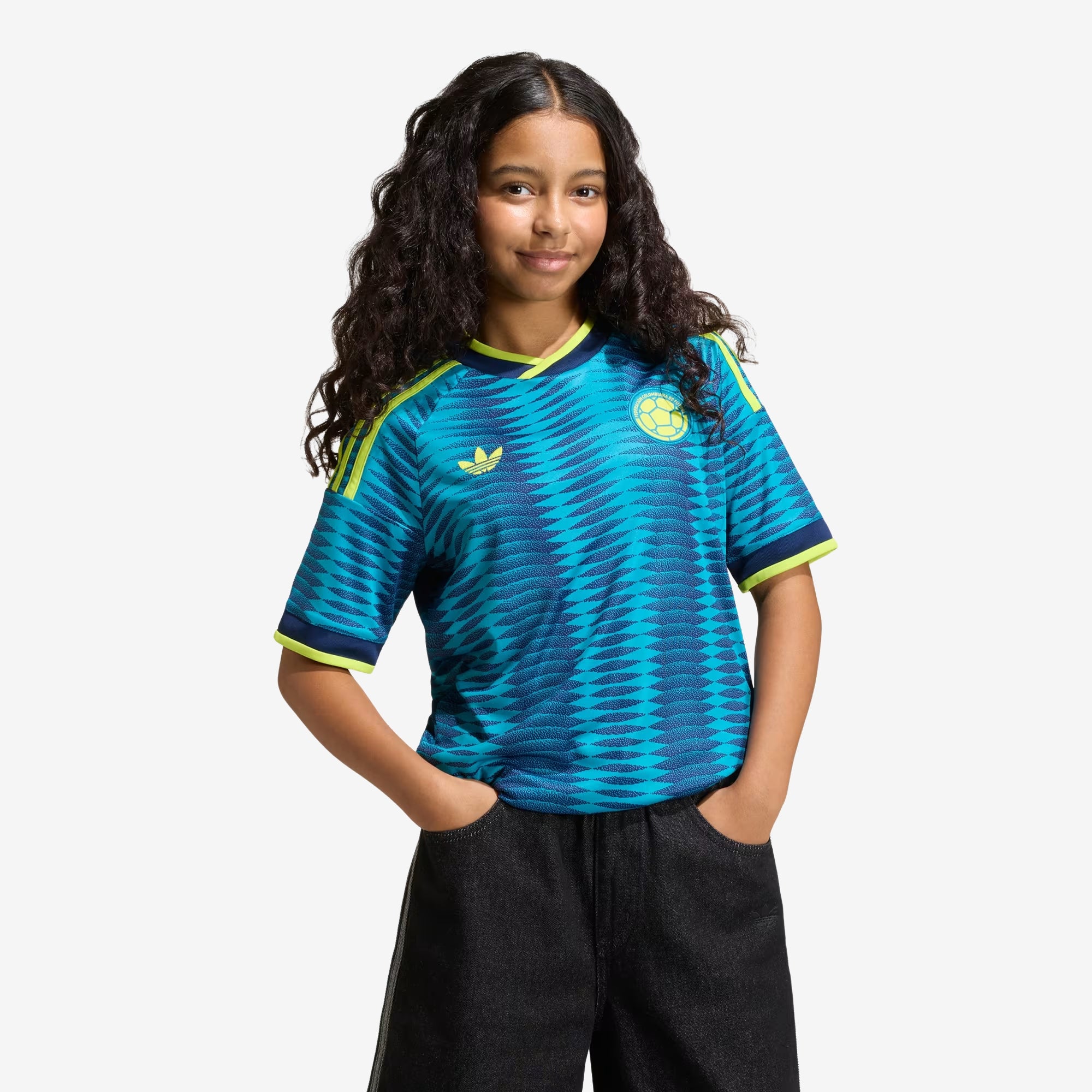 adidas Colombia 2026 Stadium Away Big Kids' Soccer Jersey (Blue)