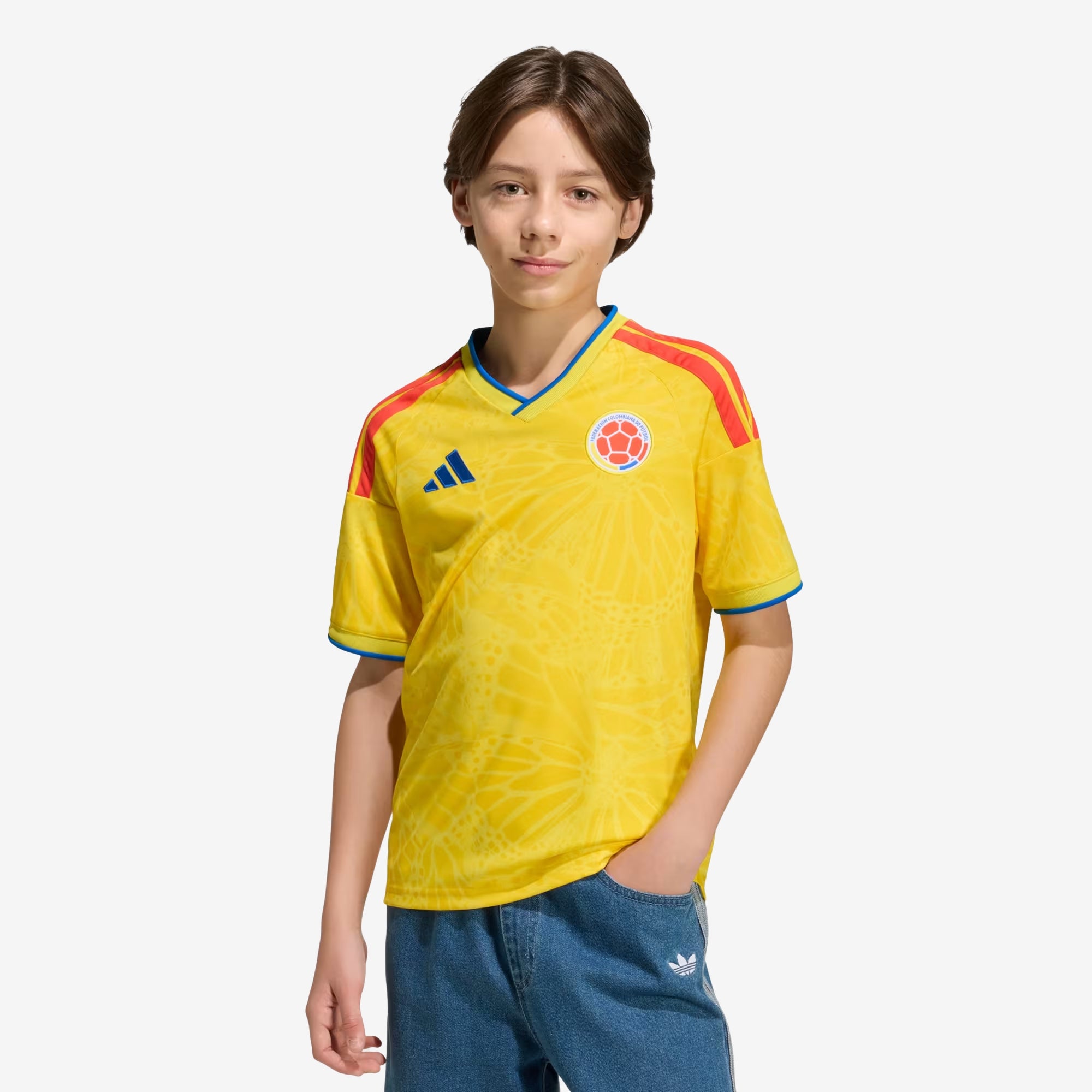 adidas Colombia 2026 Stadium Home Big Kids' Soccer Jersey - Impact Yellow
