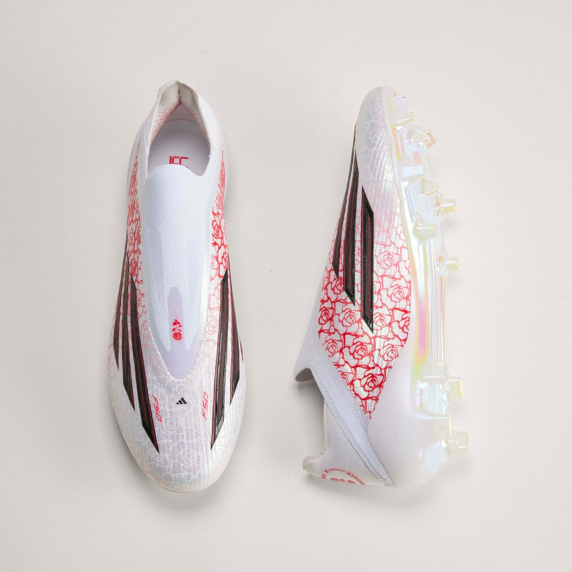 adidas F50 Elite Laceless LY Firm-Ground Low-Top Soccer Cleats - Cloud White / Core Black / Lucid Red