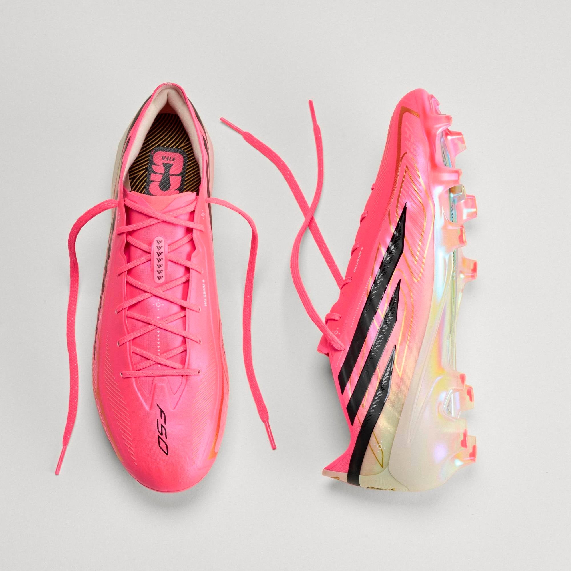 adidas F50 Hyperfast Elite Firm-Ground Low-Top Soccer Cleats - Solar Turbo / Core Black / Gold Met.
