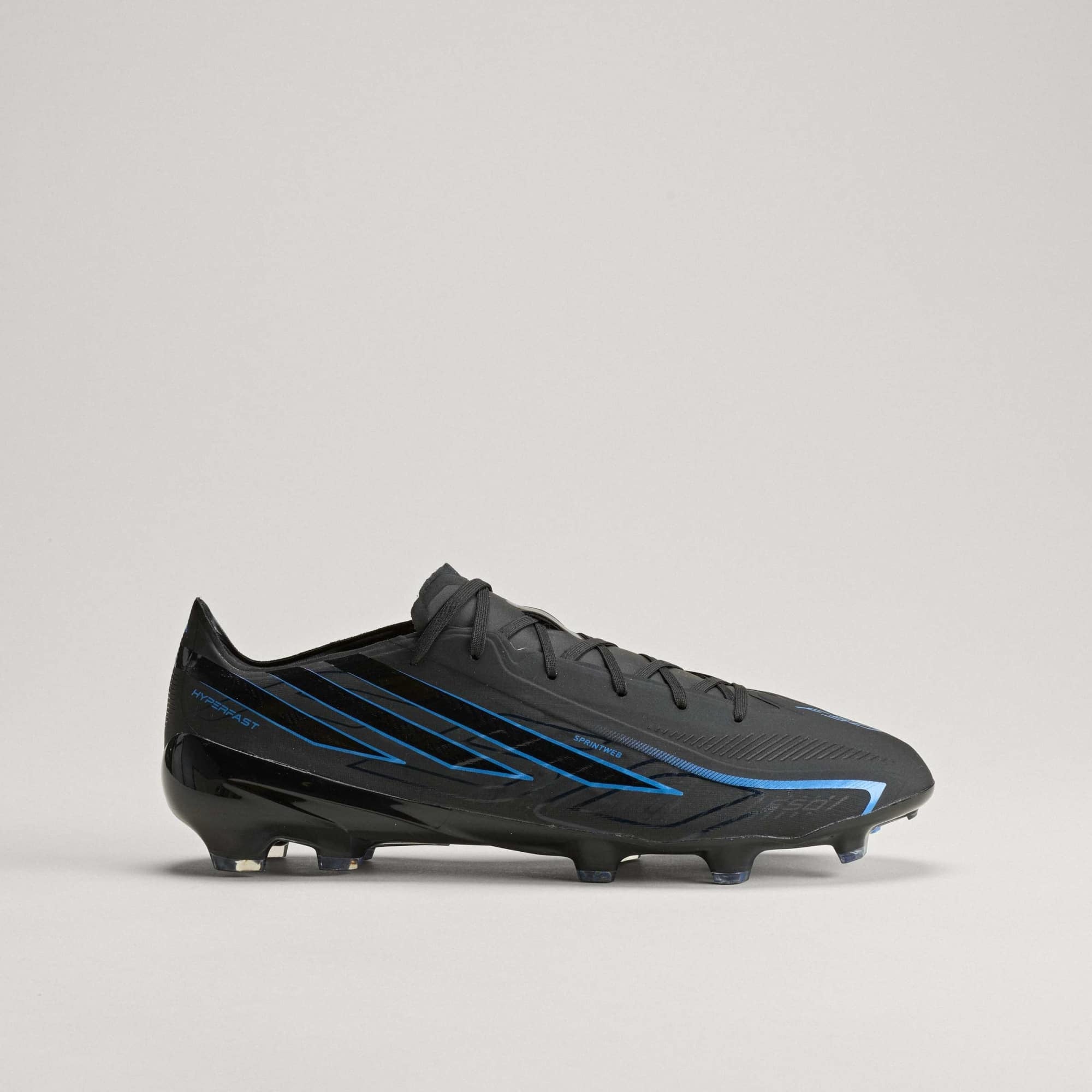 adidas F50 Hyperfast Pro Firm-Ground Low-Top Soccer Cleats - Core Black / Core Black / Lucid Ray Blue