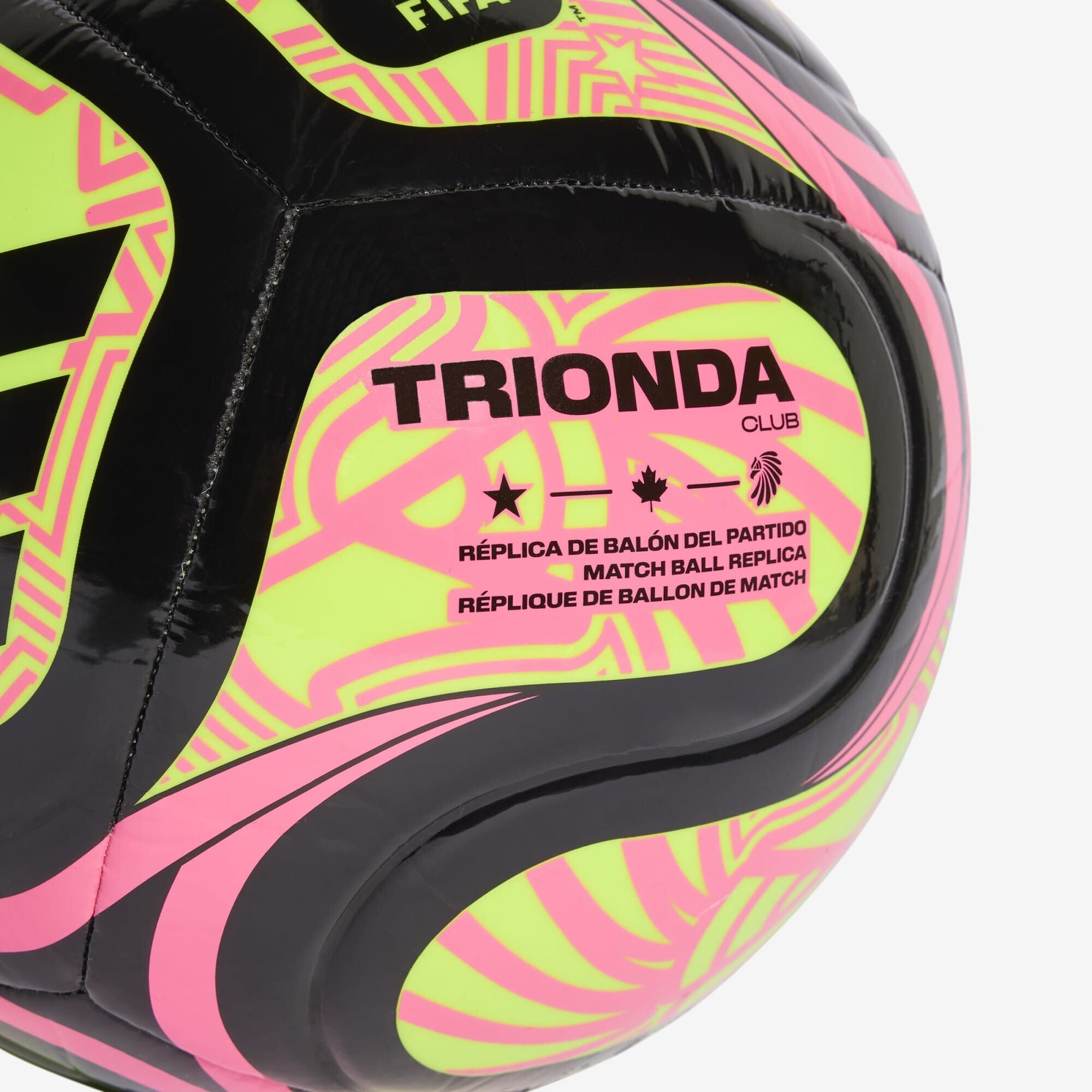 adidas FIFA World Cup 26™ Trionda Club Soccer Ball - Black / Lucid Lemon / Lucid Pink