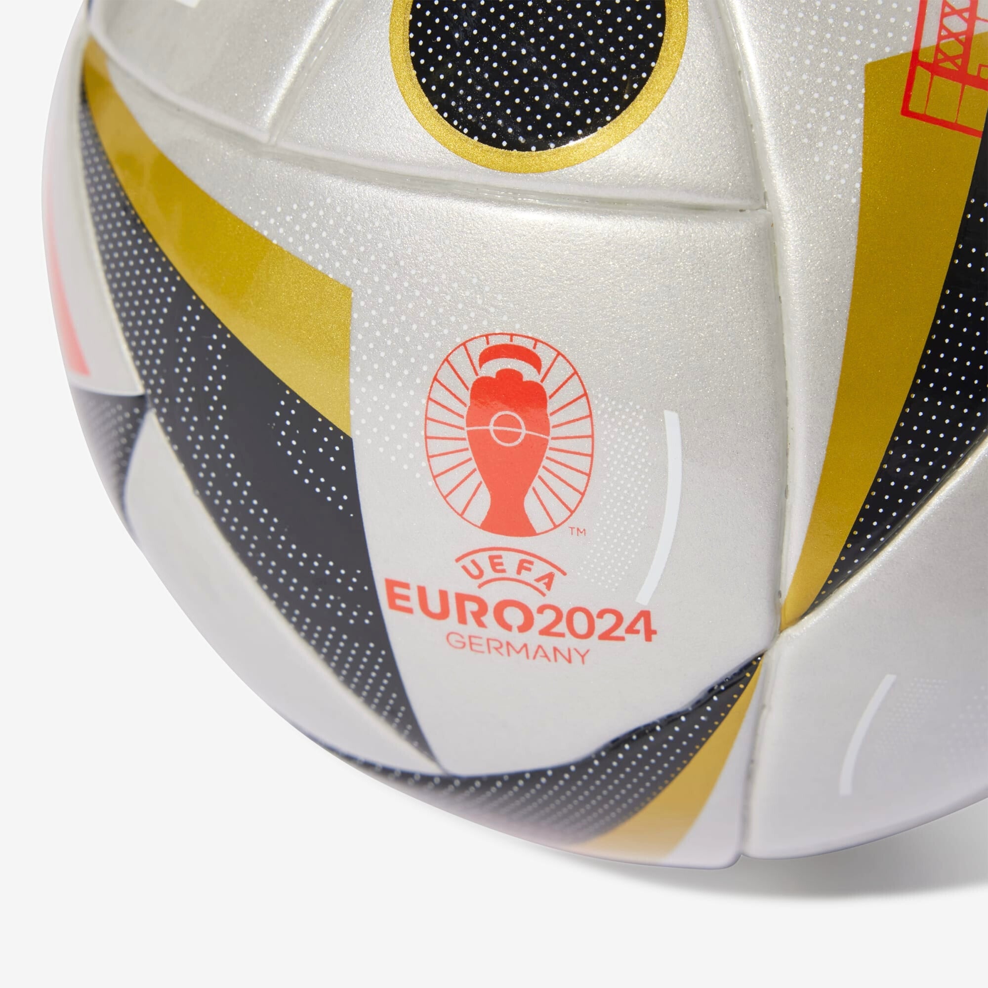 adidas Fussballliebe Finale Mini Soccer Ball - Silver Metallic / Gold Metallic / Black / Solar Red