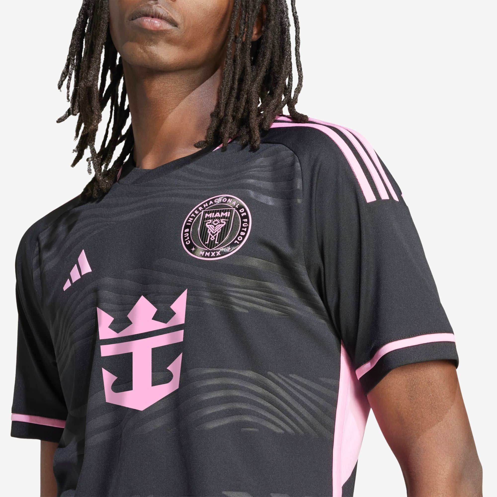 adidas Inter Miami CF 2023/24 Match Away Men's AEROREADY Soccer Authentic Jersey - Black / Bliss Pink