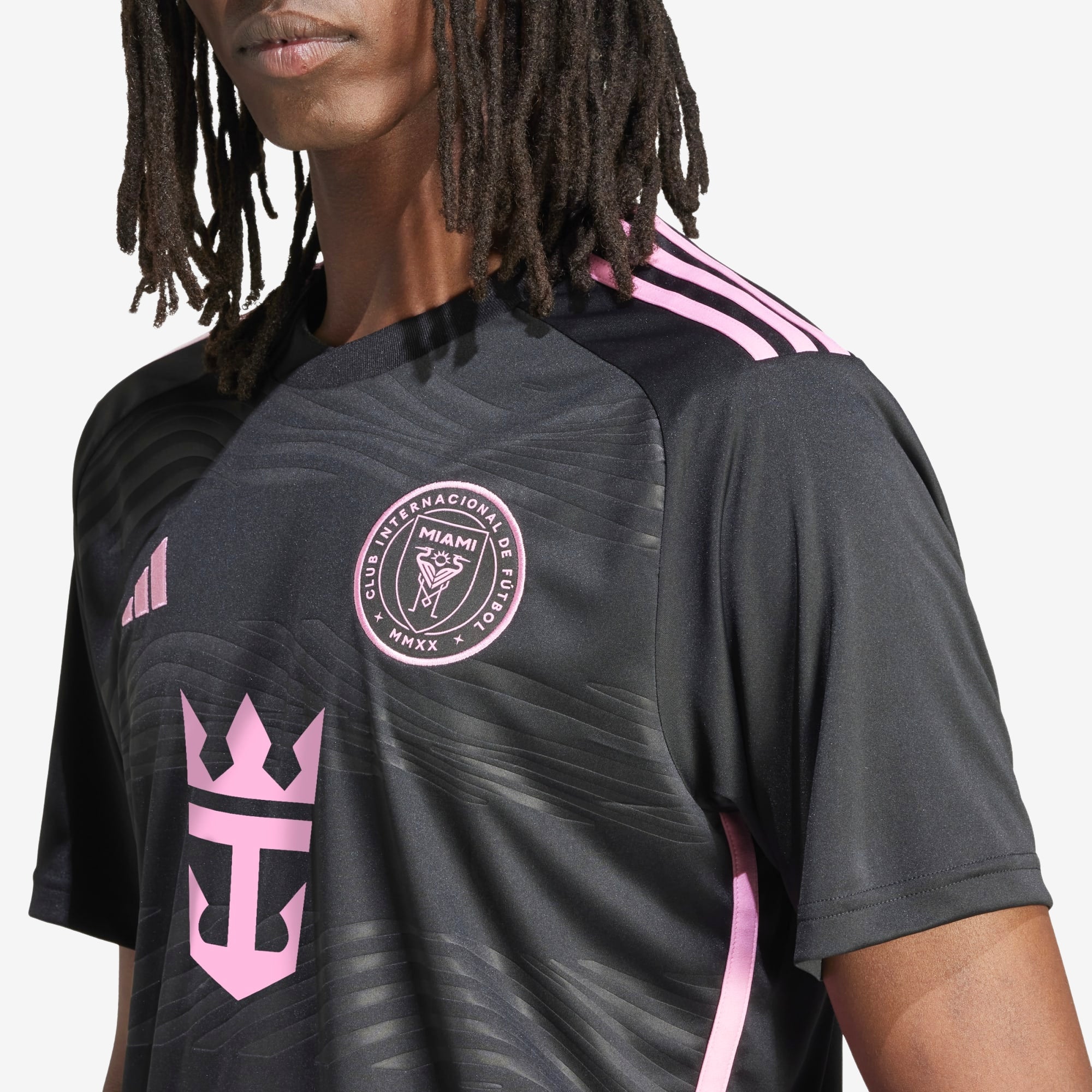 adidas Inter Miami CF 2023/24 Stadium Away Men's AEROREADY Soccer Replica Jersey - Black / Bliss Pink