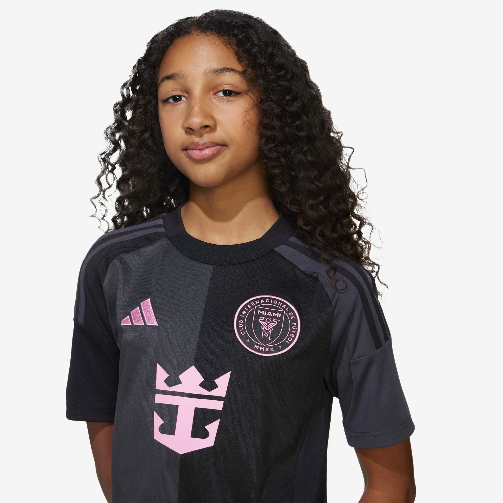 adidas Inter Miami CF 2025/26 Messi Stadium Away Big Kids' AEROREADY Soccer Replica Jersey - Black