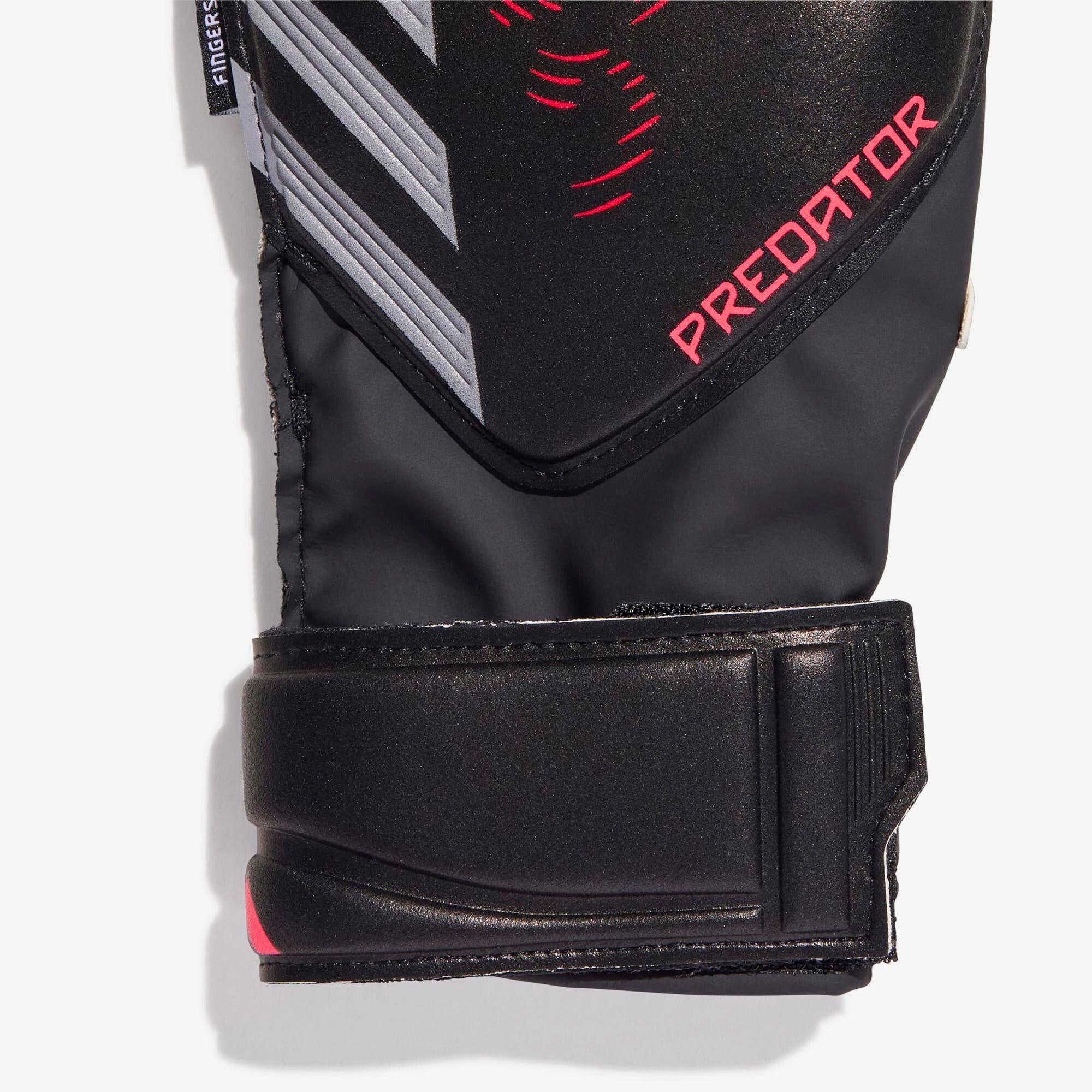 adidas Jr. Predator Match Fingersave Goalkeeper Gloves - Black / Black / Lucid Red