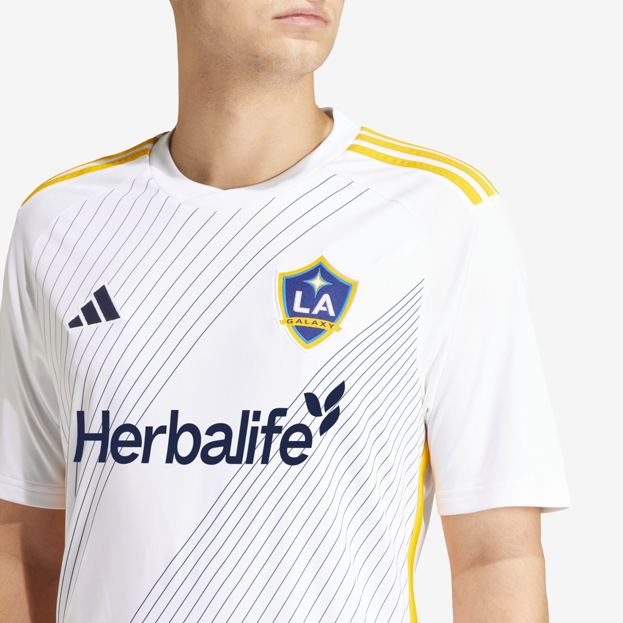 adidas LA Galaxy 2024/25 Stadium Home Men's AEROREADY Soccer Replica Jersey - White