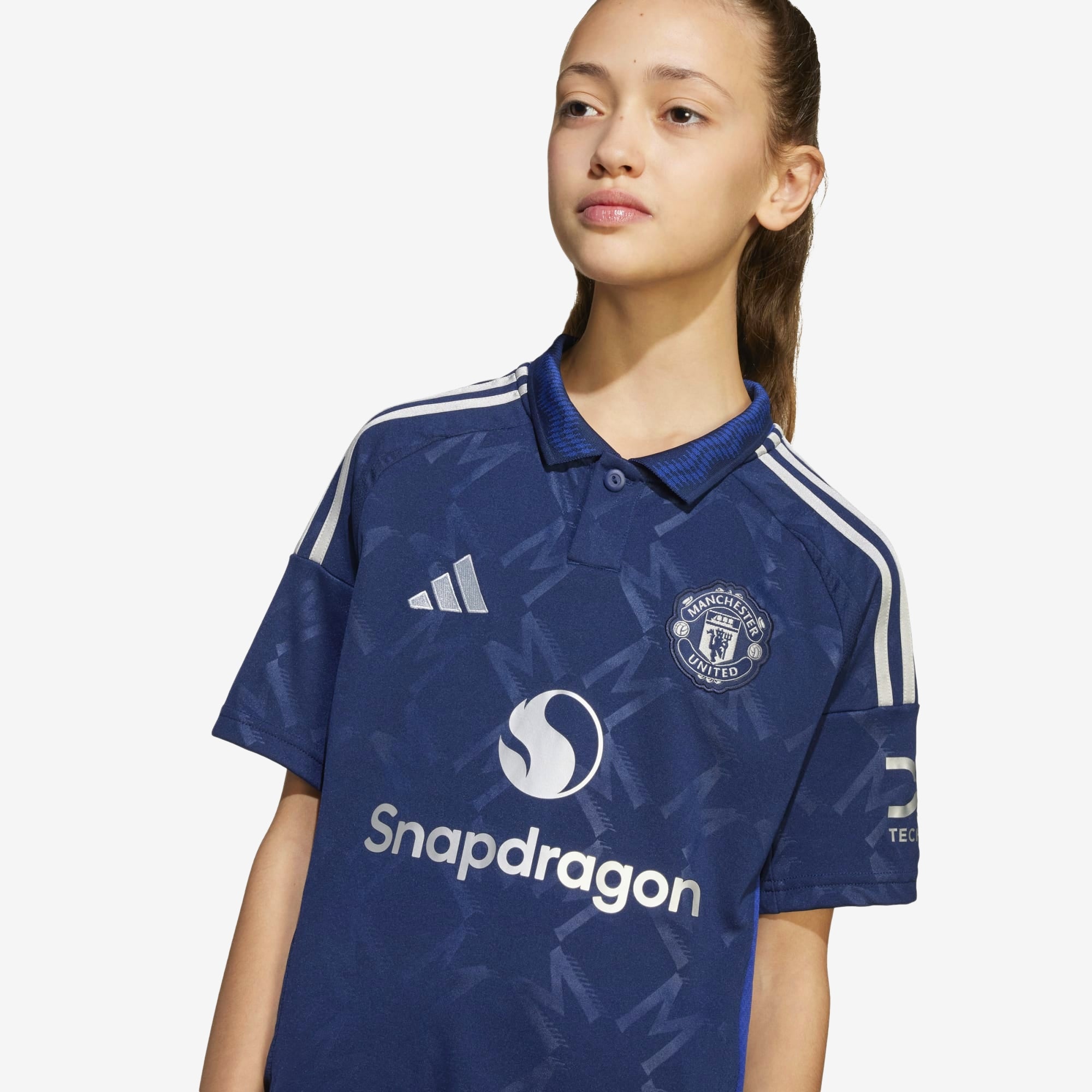 adidas Manchester United 2024/25 Stadium Away Big Kids' AEROREADY Soccer Replica Jersey - Night Indigo