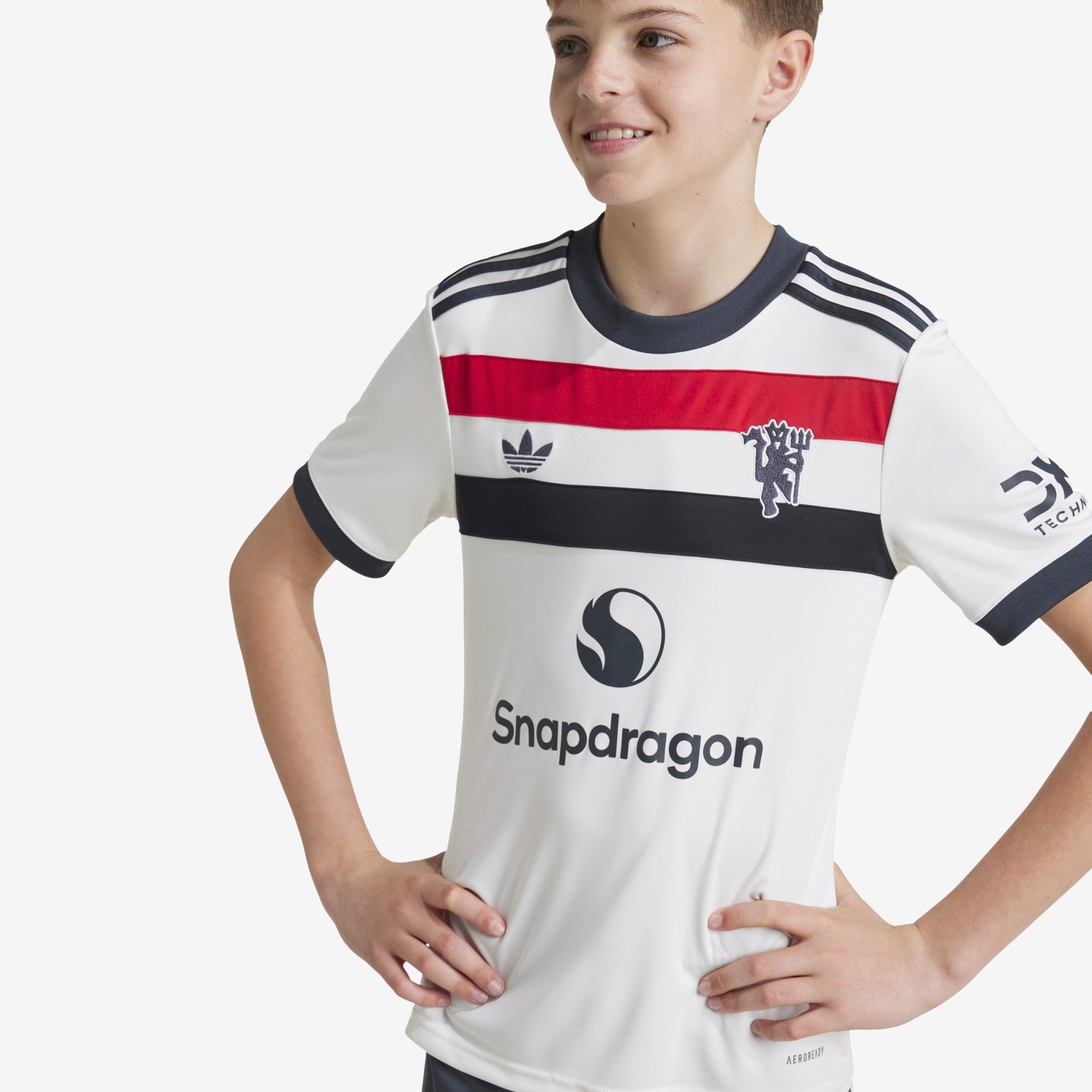 adidas Manchester United 2024/25 Stadium Third Big Kids' AEROREADY Soccer Replica Jersey - Off White