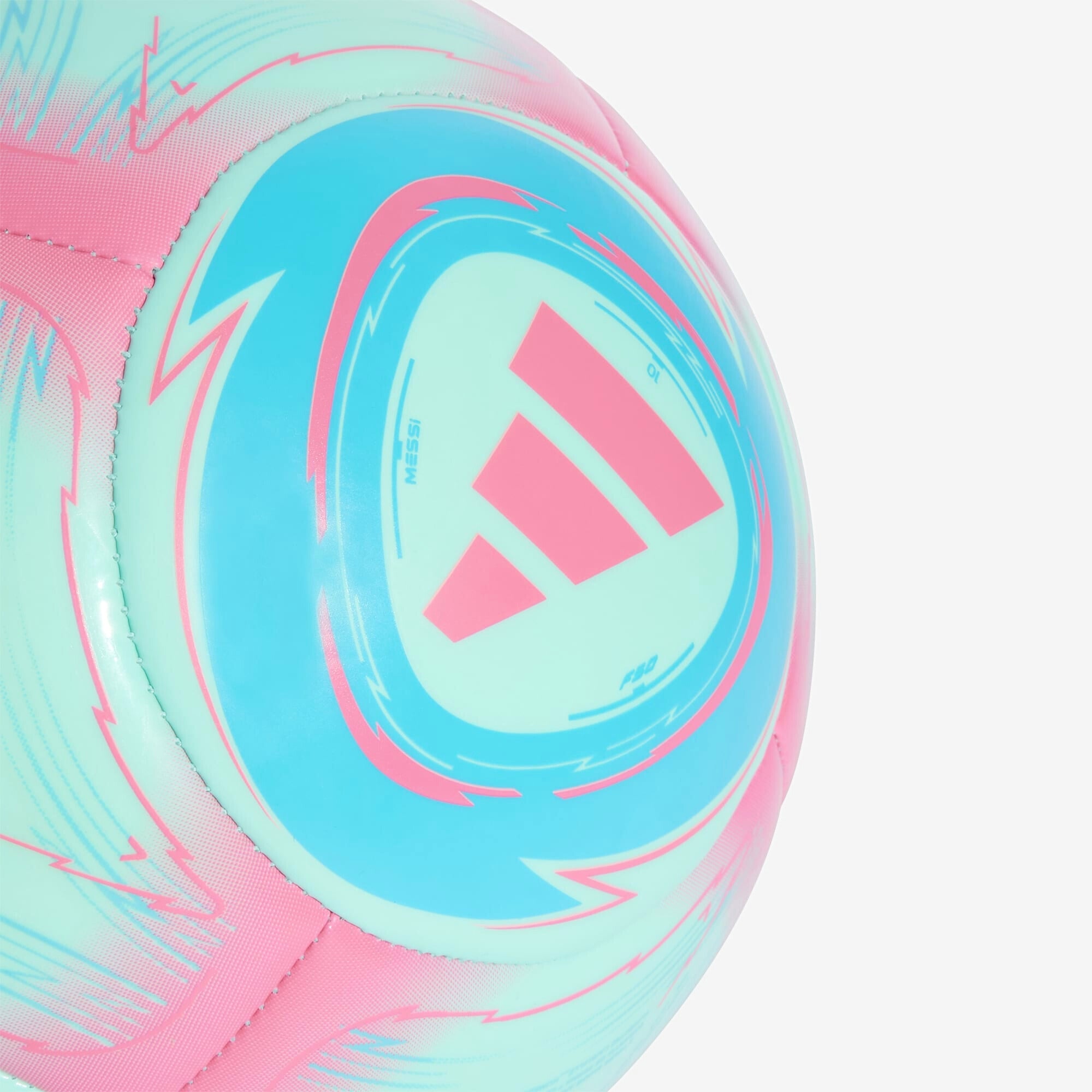 adidas Messi Club Soccer Ball - Flash Aqua / Lucid Cyan / Lucid Pink