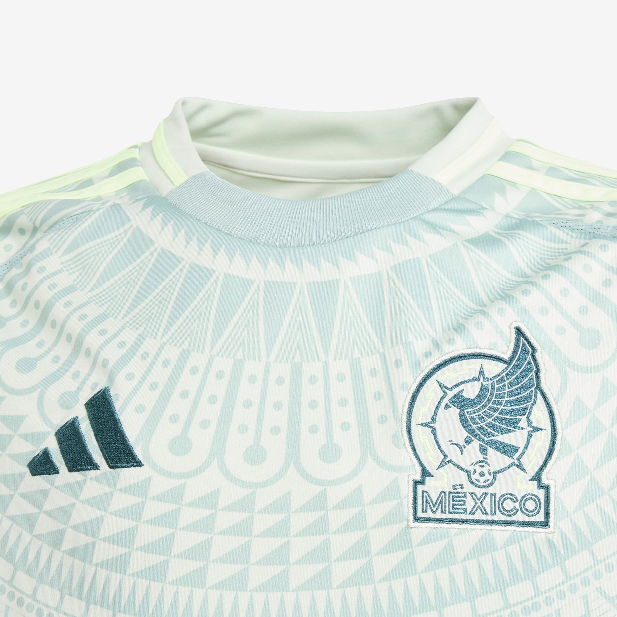 adidas Mexico 2024 Stadium Away Big Kids' AEROREADY Soccer Replica Jersey - Linen Green