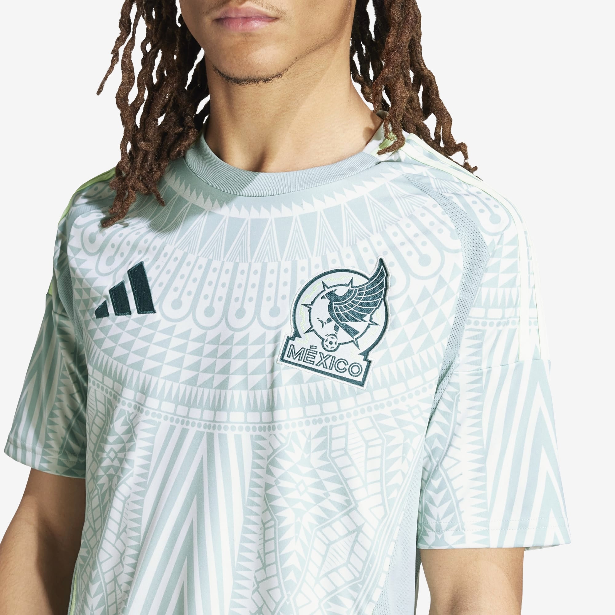 adidas Mexico 2024 Stadium Away Men's AEROREADY Soccer Replica Jersey - Linen Green