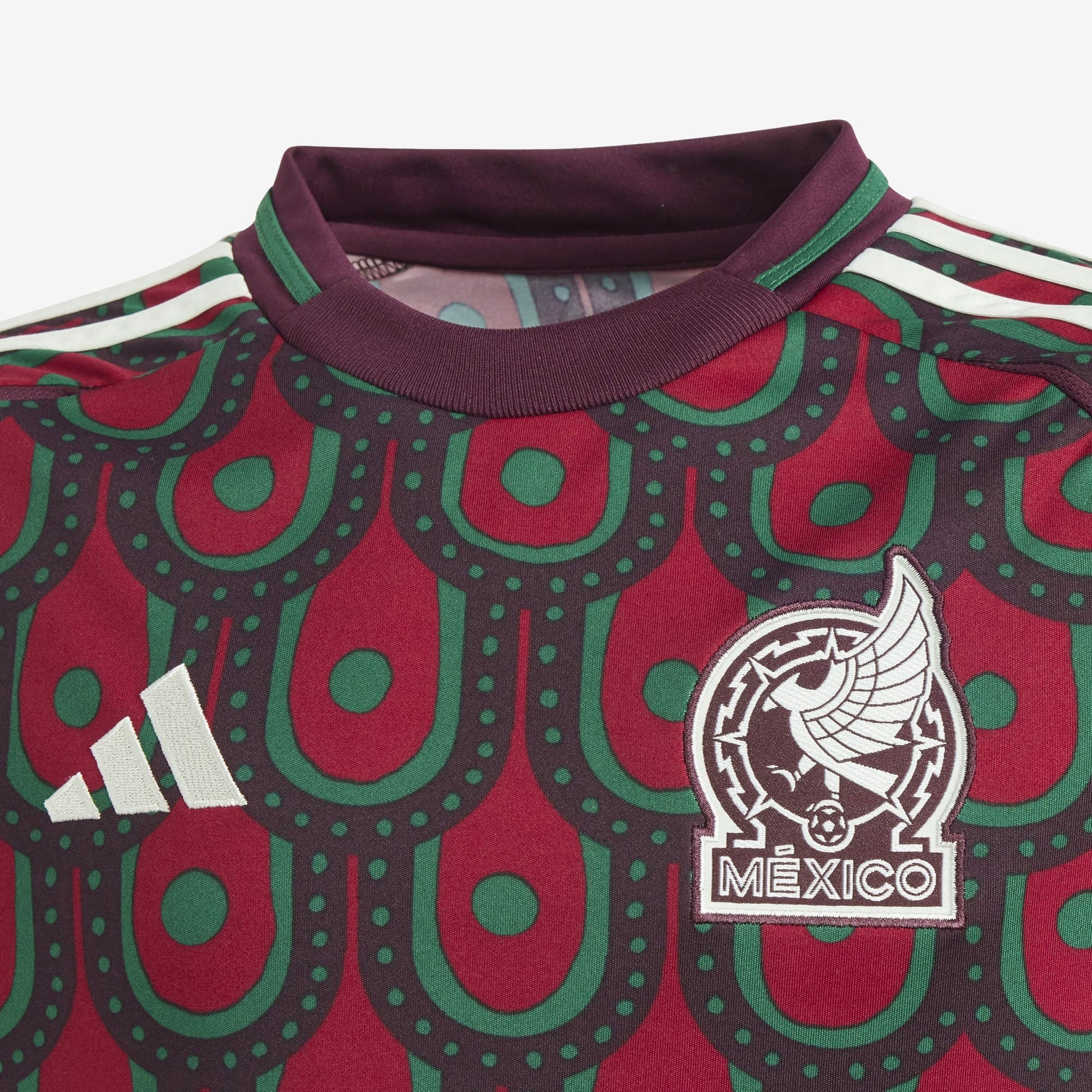 adidas Mexico 2024 Stadium Home Big Kids' AEROREADY Soccer Replica Jersey - Multicolor