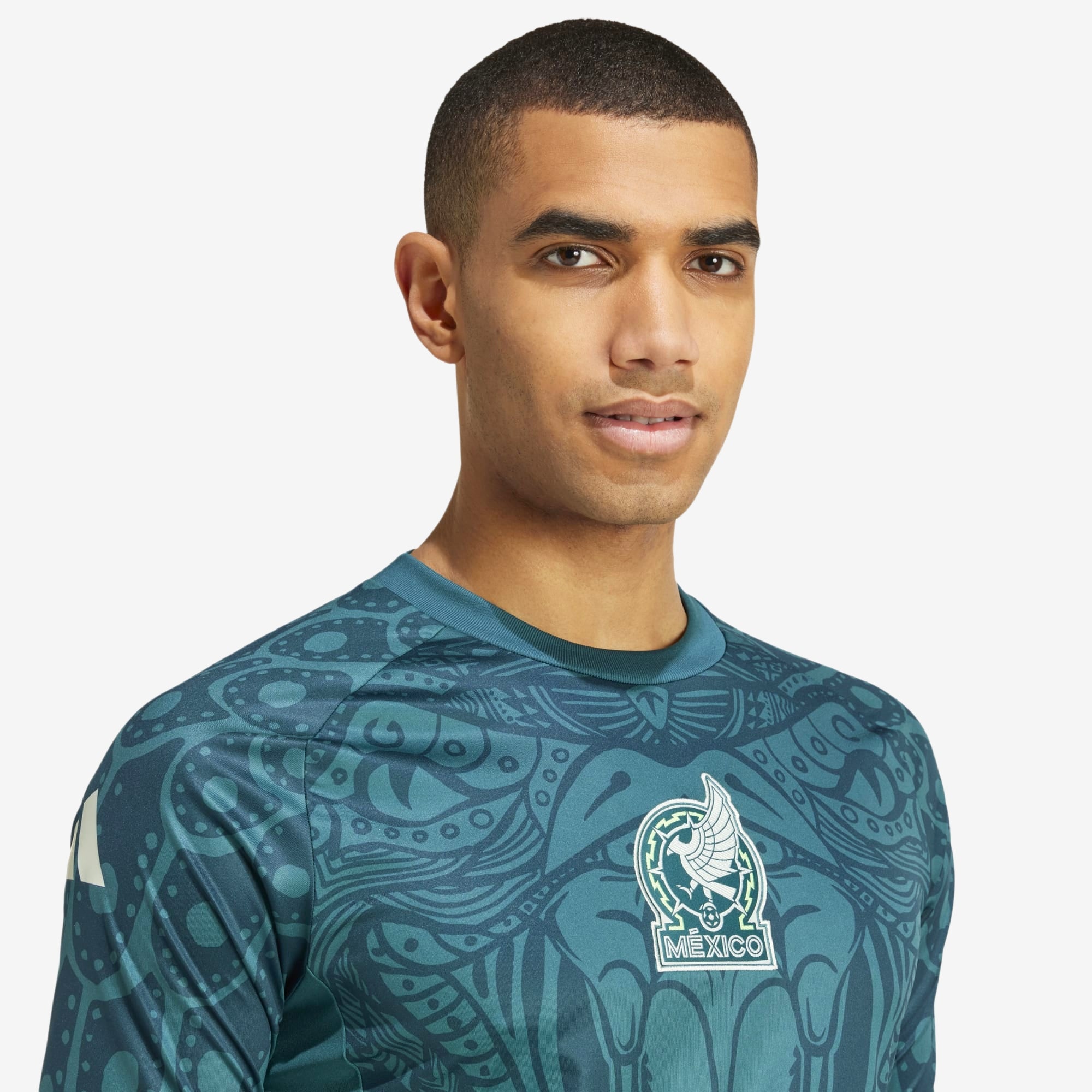 adidas Mexico Pre-Match Men's AEROREADY Soccer Jersey - Mystery Green