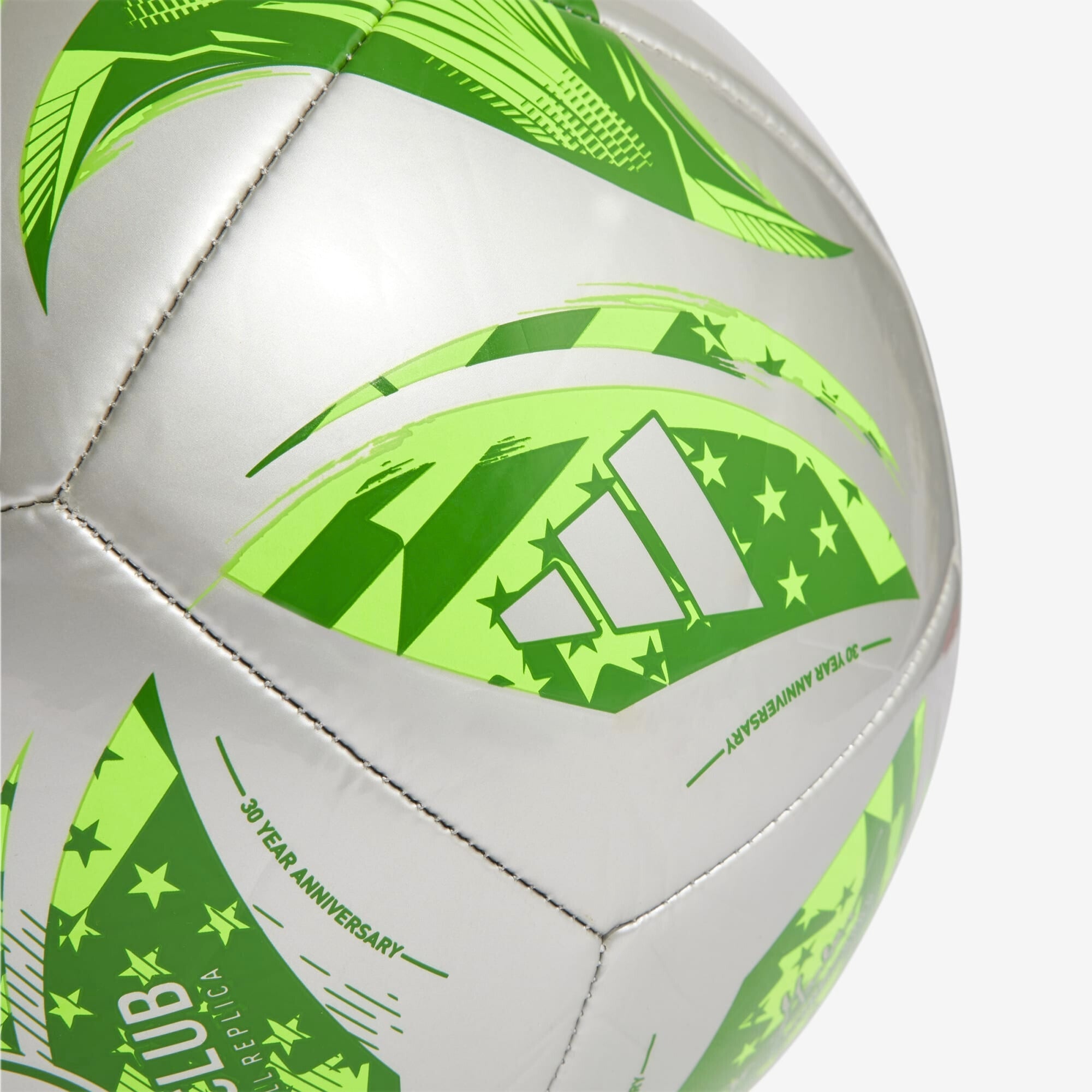 adidas MLS 25 Club Soccer Ball - Silver Metallic / Green