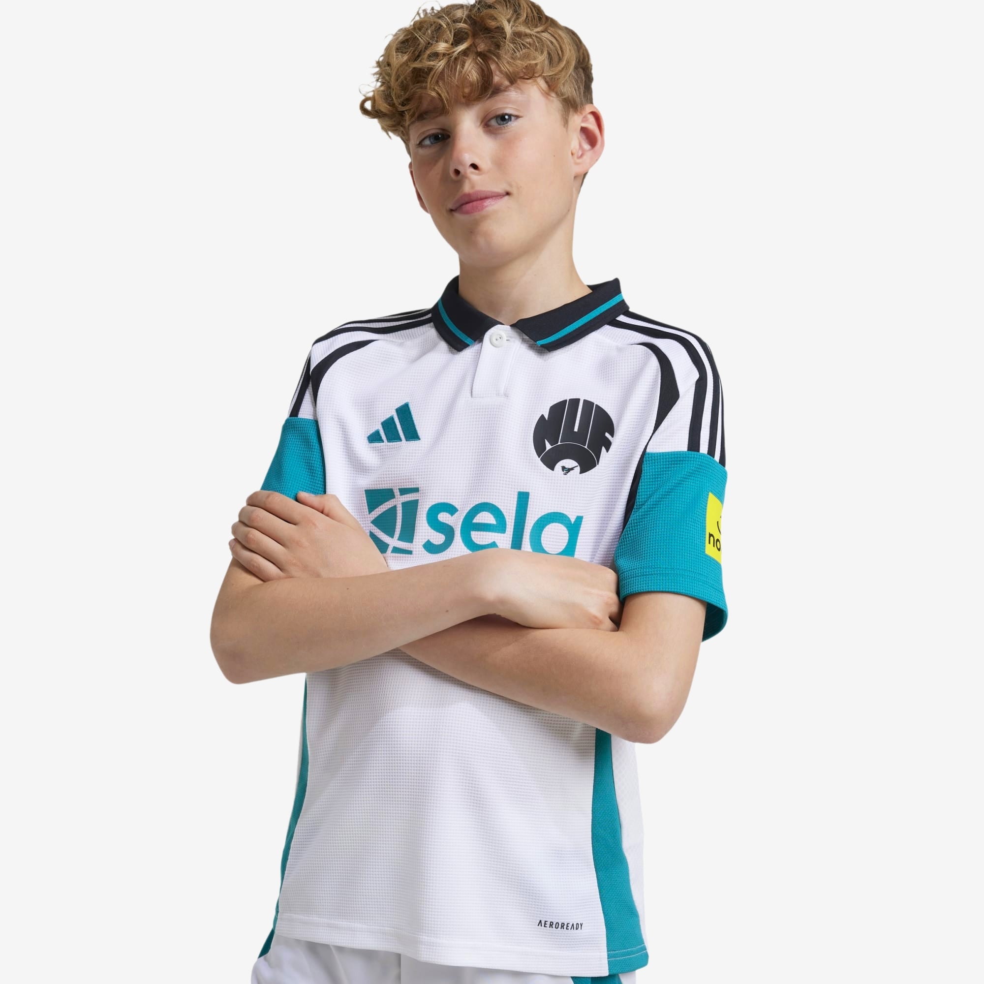 adidas Newcastle United FC 2024/25 Stadium Third Big Kids' AEROREADY Soccer Replica Jersey - Eqt Green / White