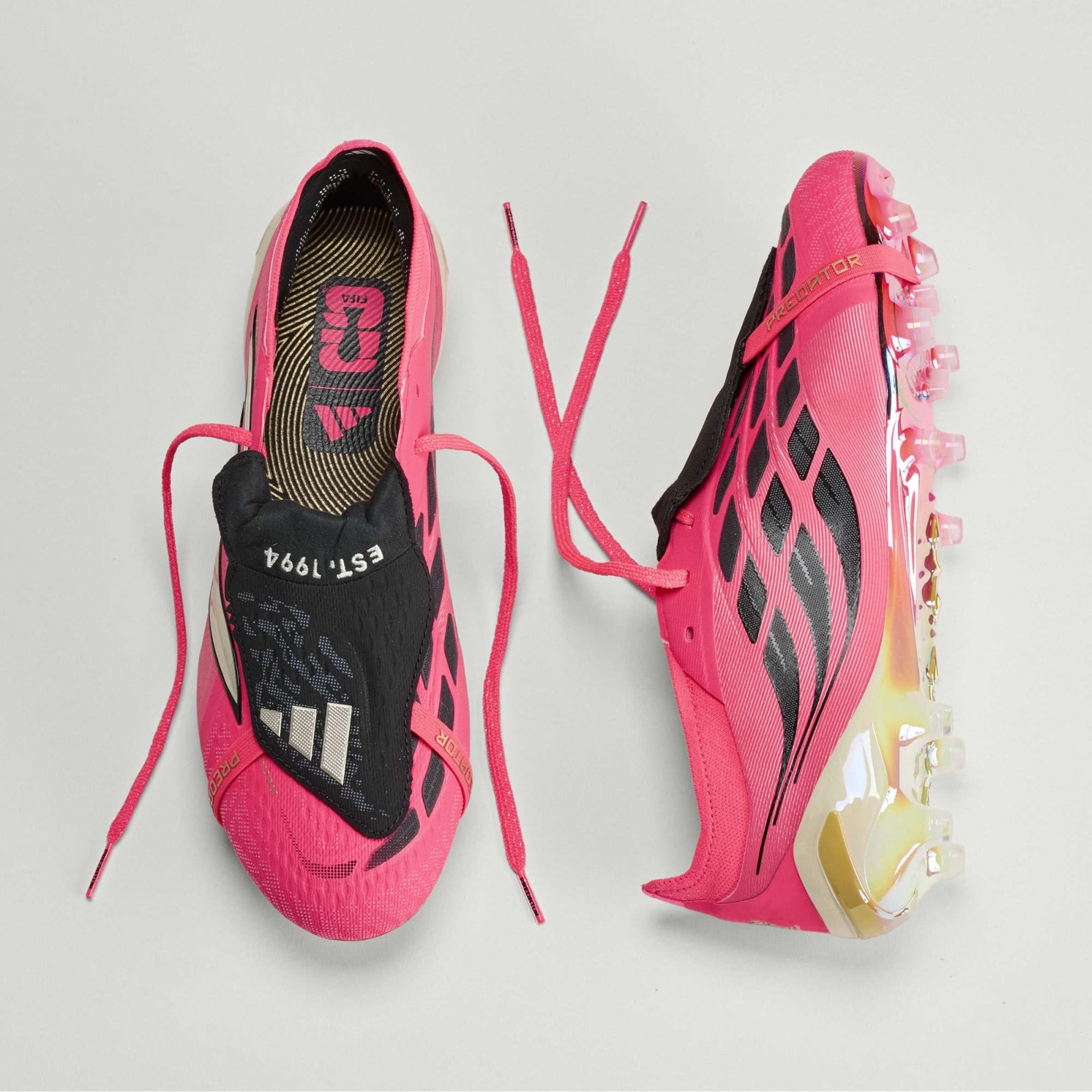 adidas Predator Elite Fold-Over Tongue Artificial-Grass Low-Top Soccer Cleats - Solar Turbo / Thermal Chrome / Core Black