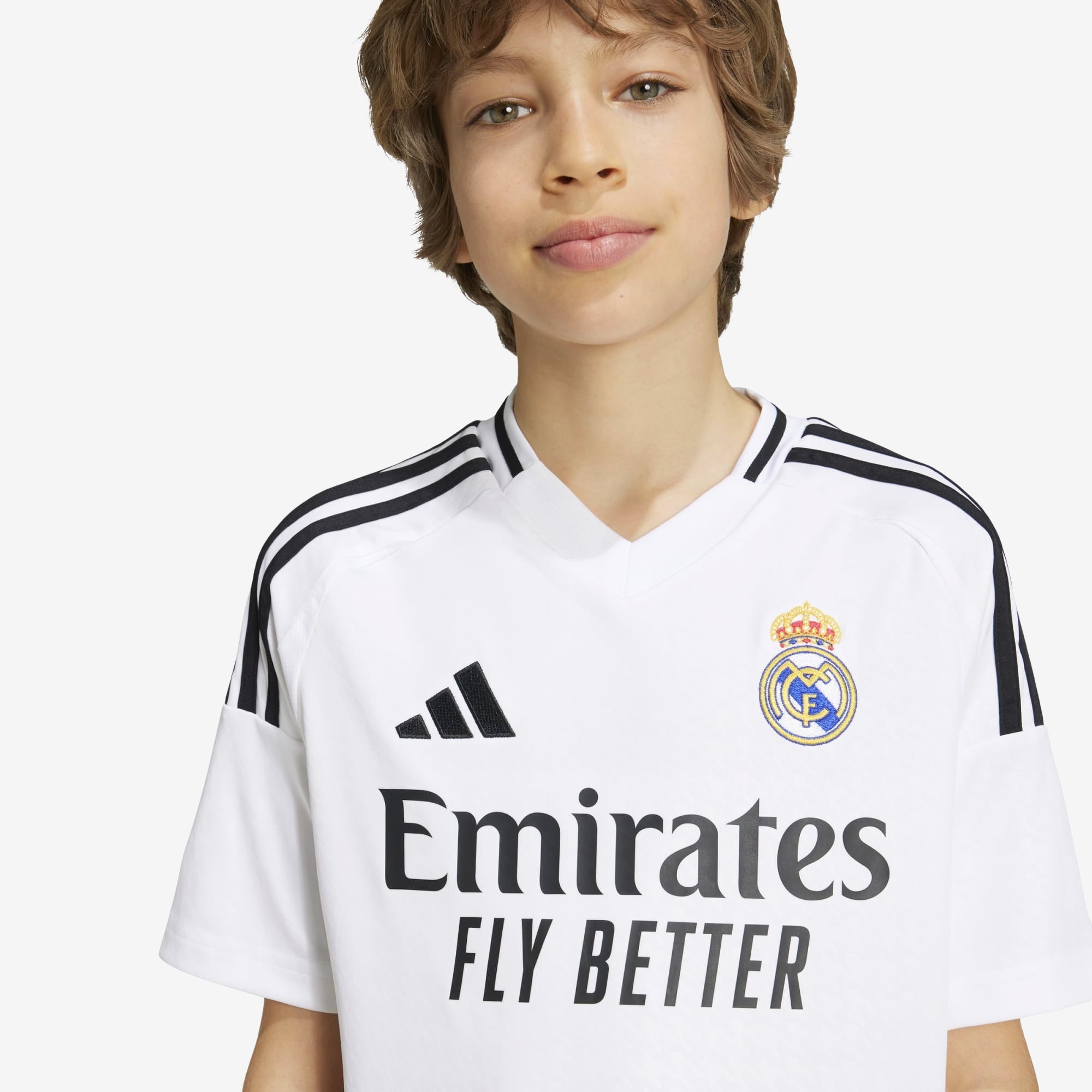 adidas Real Madrid 2024/25 Stadium Home Big Kids' AEROREADY Soccer Replica Jersey - White