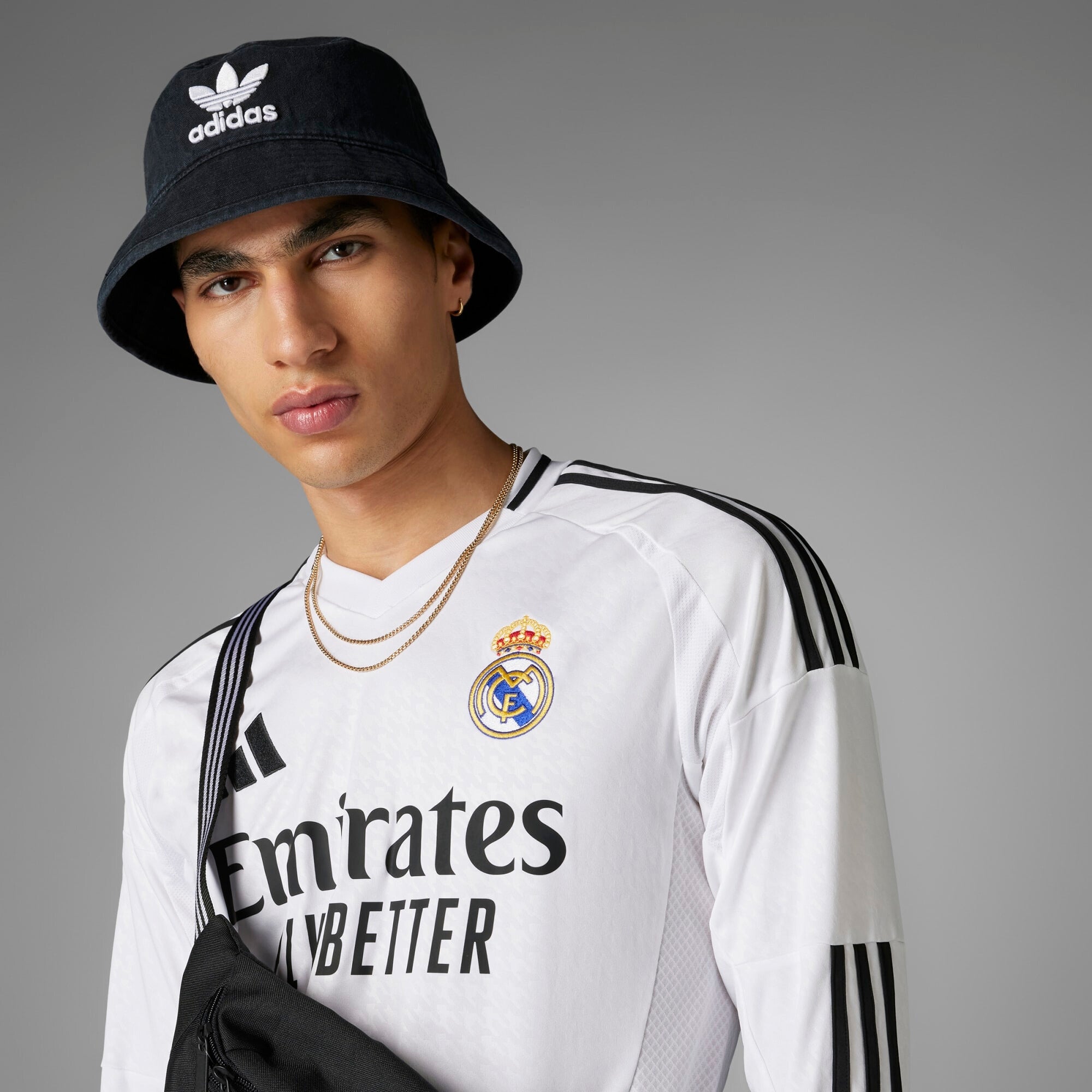 adidas Real Madrid 2024/25 Long Sleeve Stadium Home Men's AEROREADY Soccer Replica Jersey - White